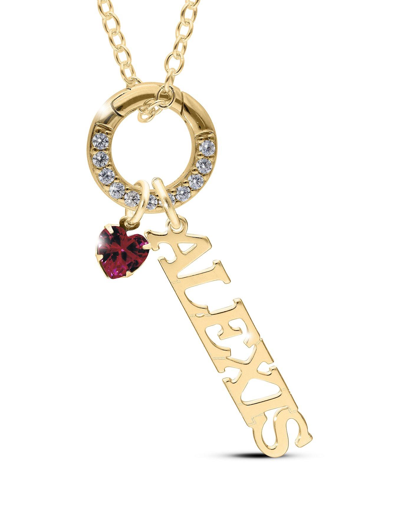 Image 1 of 3 of The Love Collection Personalised GP Sterling Silver name and birthstone charm pendant