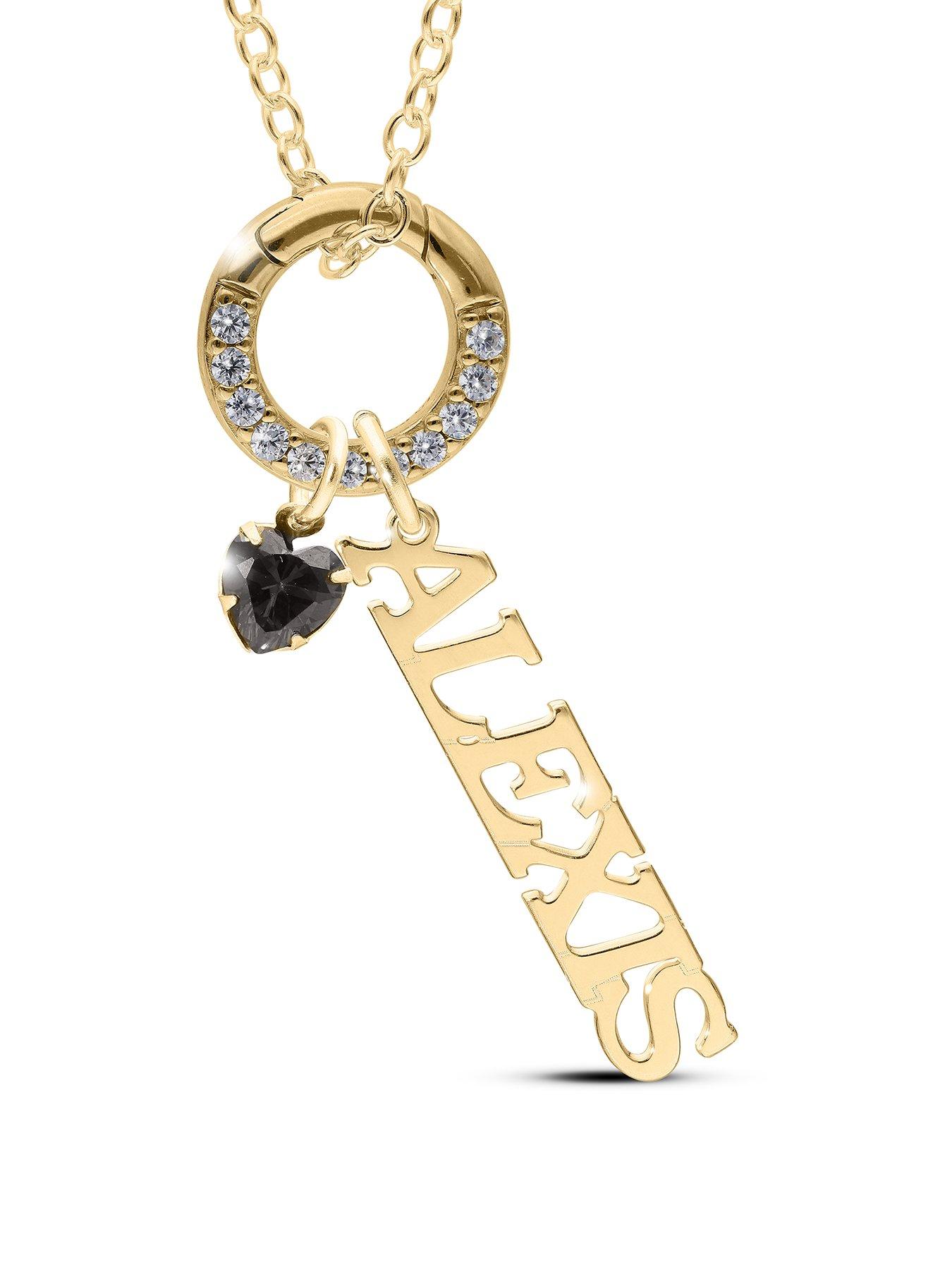 The Love Collection Personalised GP Sterling Silver name and birthstone charm pendant