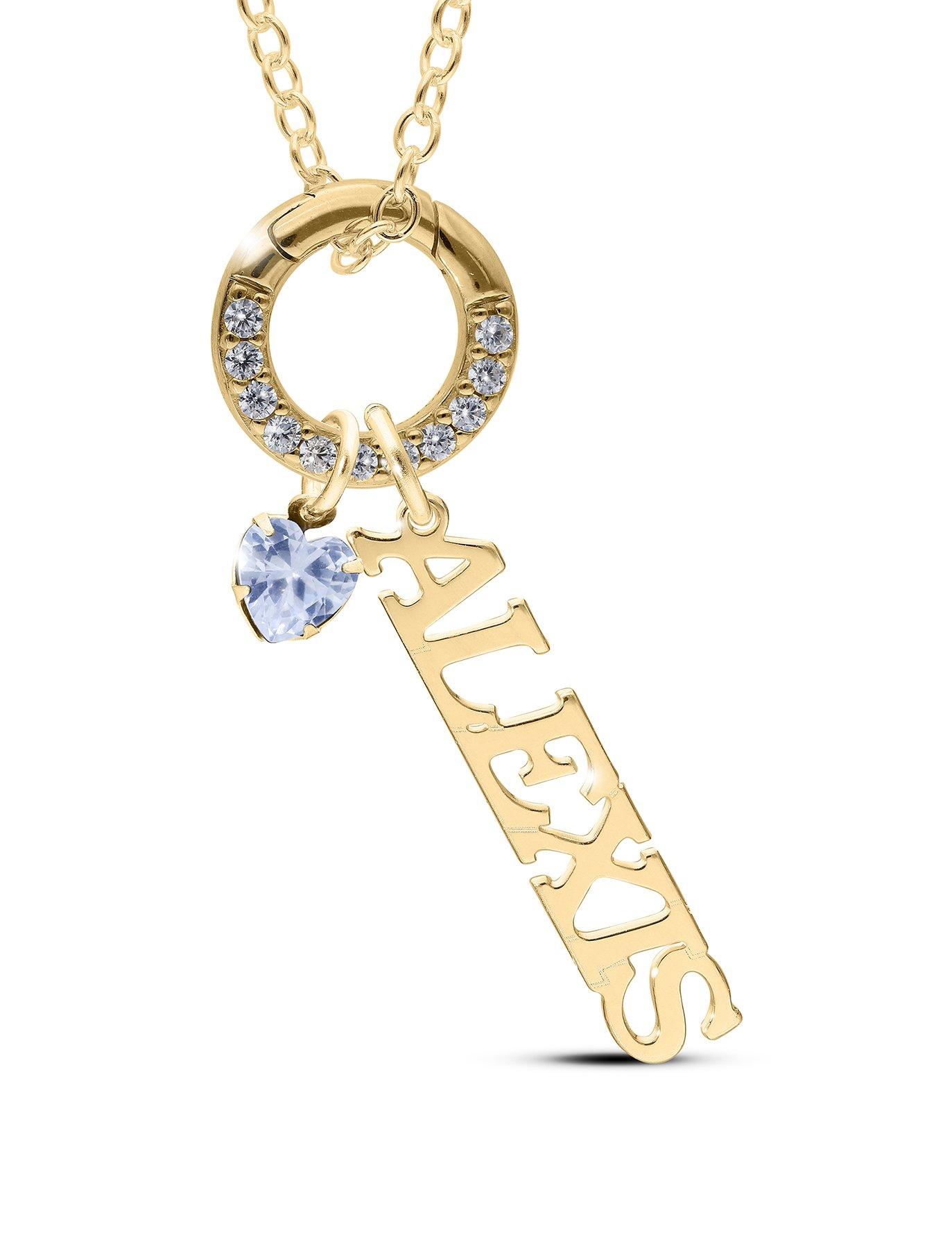 undefined Personalised GP Sterling Silver name and birthstone charm pendant
