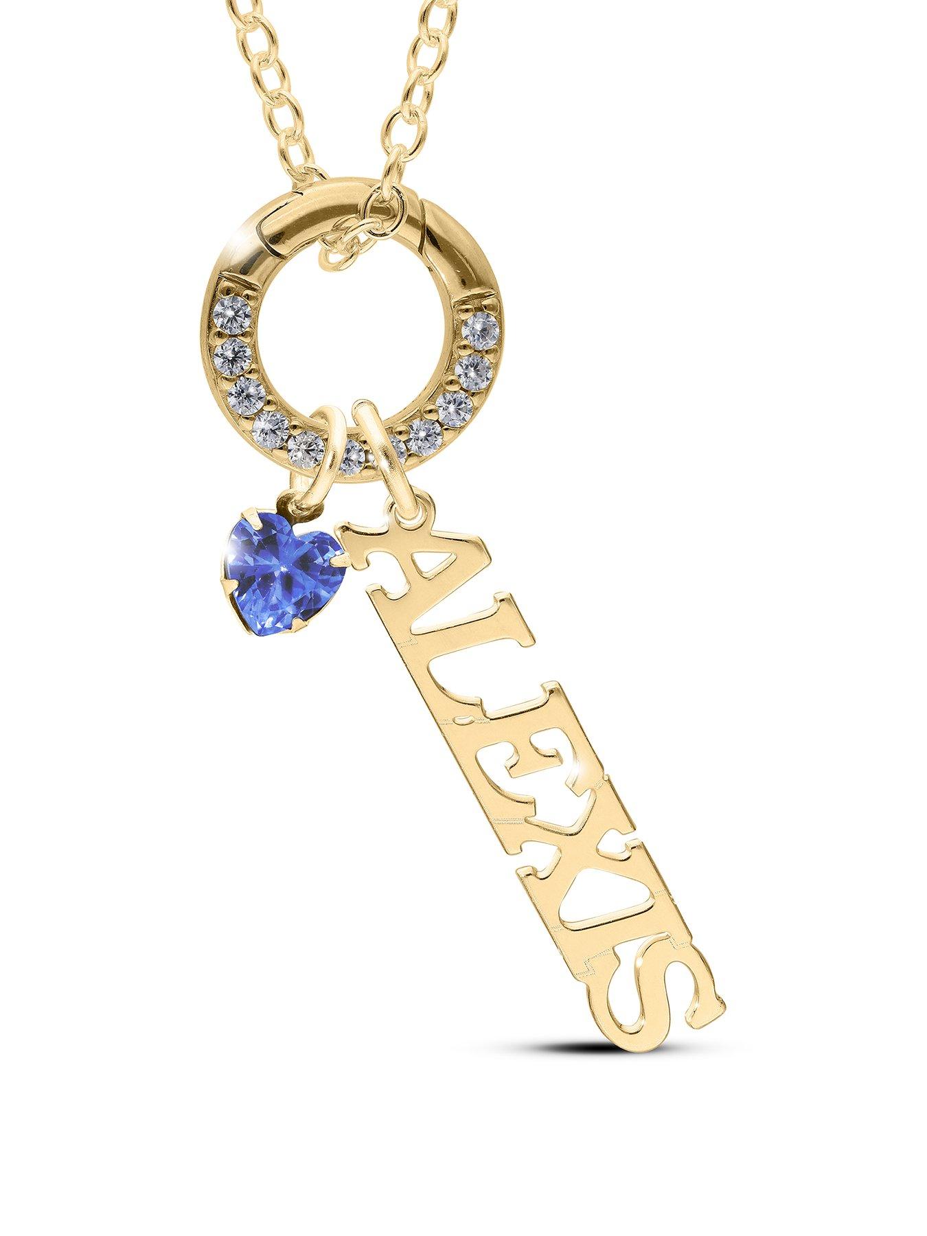 undefined Personalised GP Sterling Silver name and birthstone charm pendant