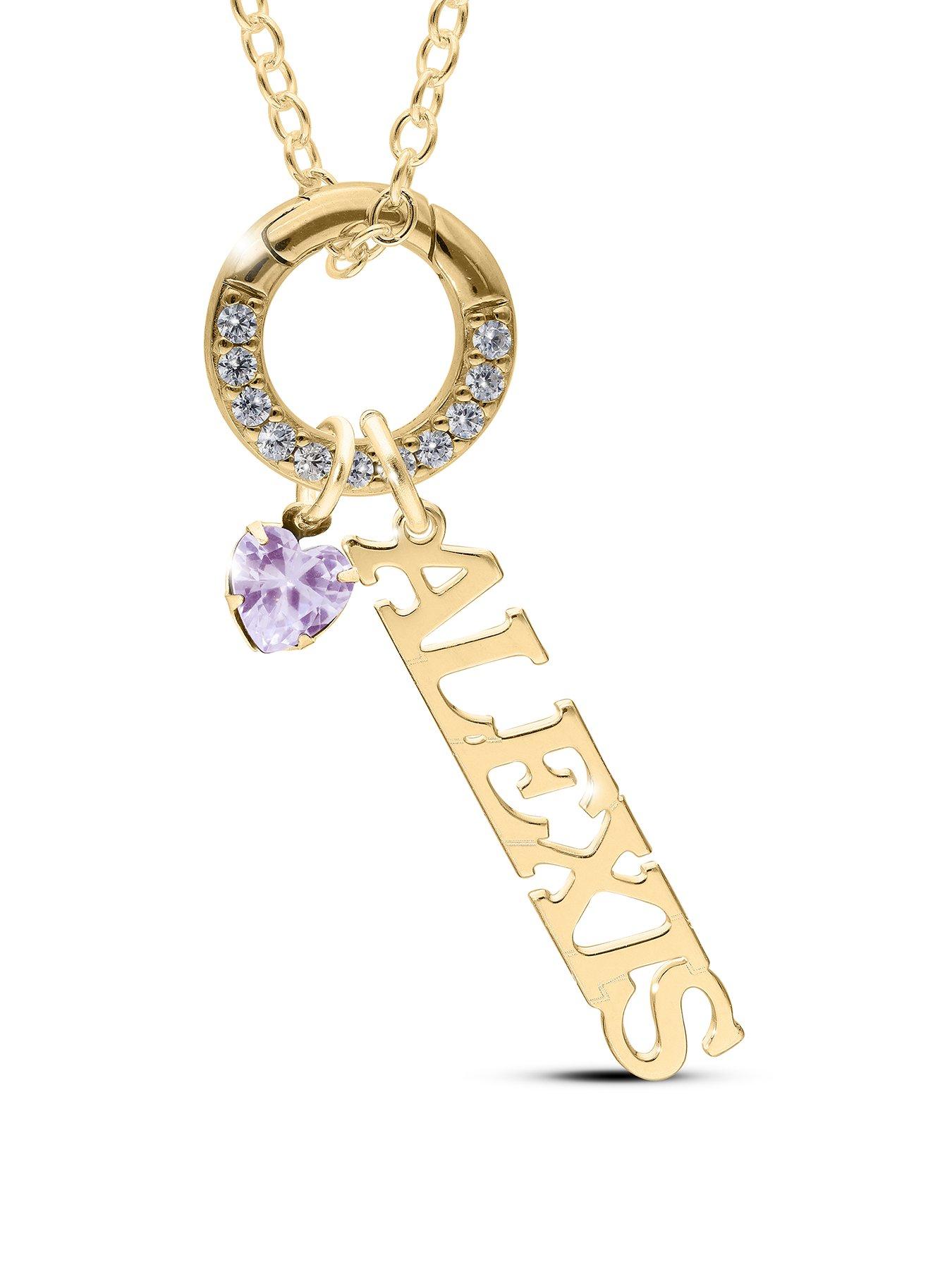 undefined Personalised GP Sterling Silver name and birthstone charm pendant