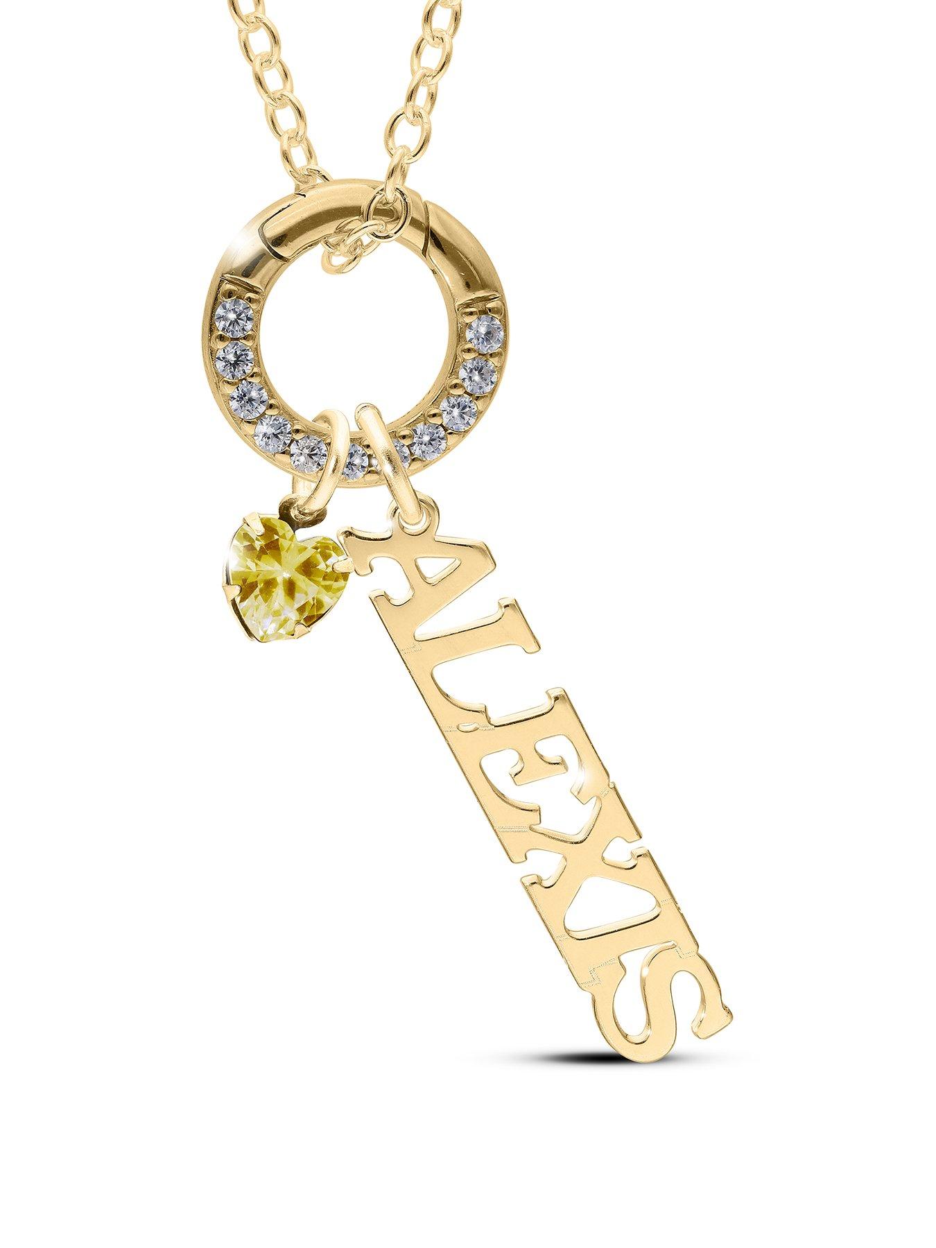 undefined Personalised GP Sterling Silver name and birthstone charm pendant