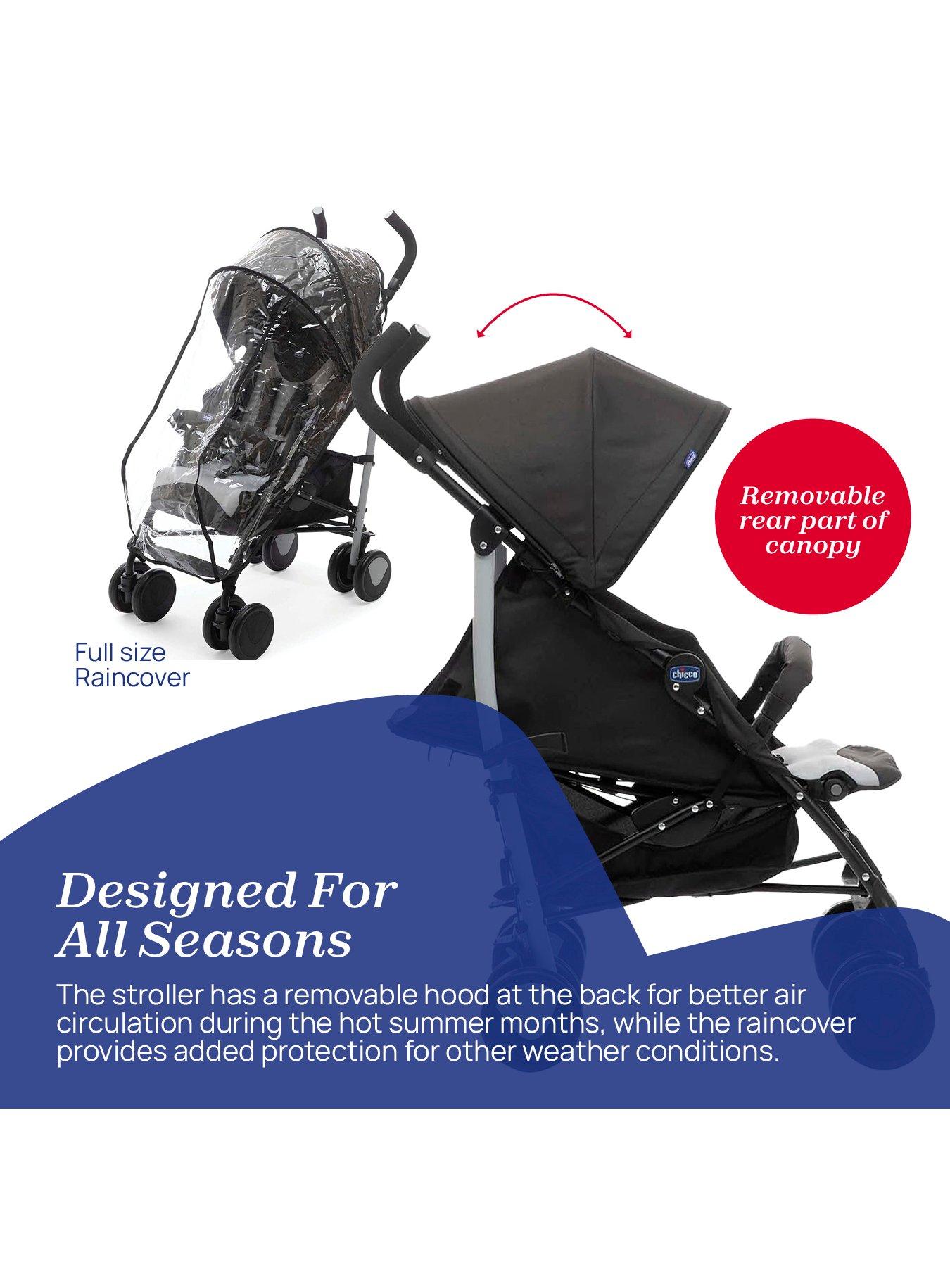  image of chicco-echo-complete-pushchair-stone-with-bumperbar-comfort-kit-rain-cover