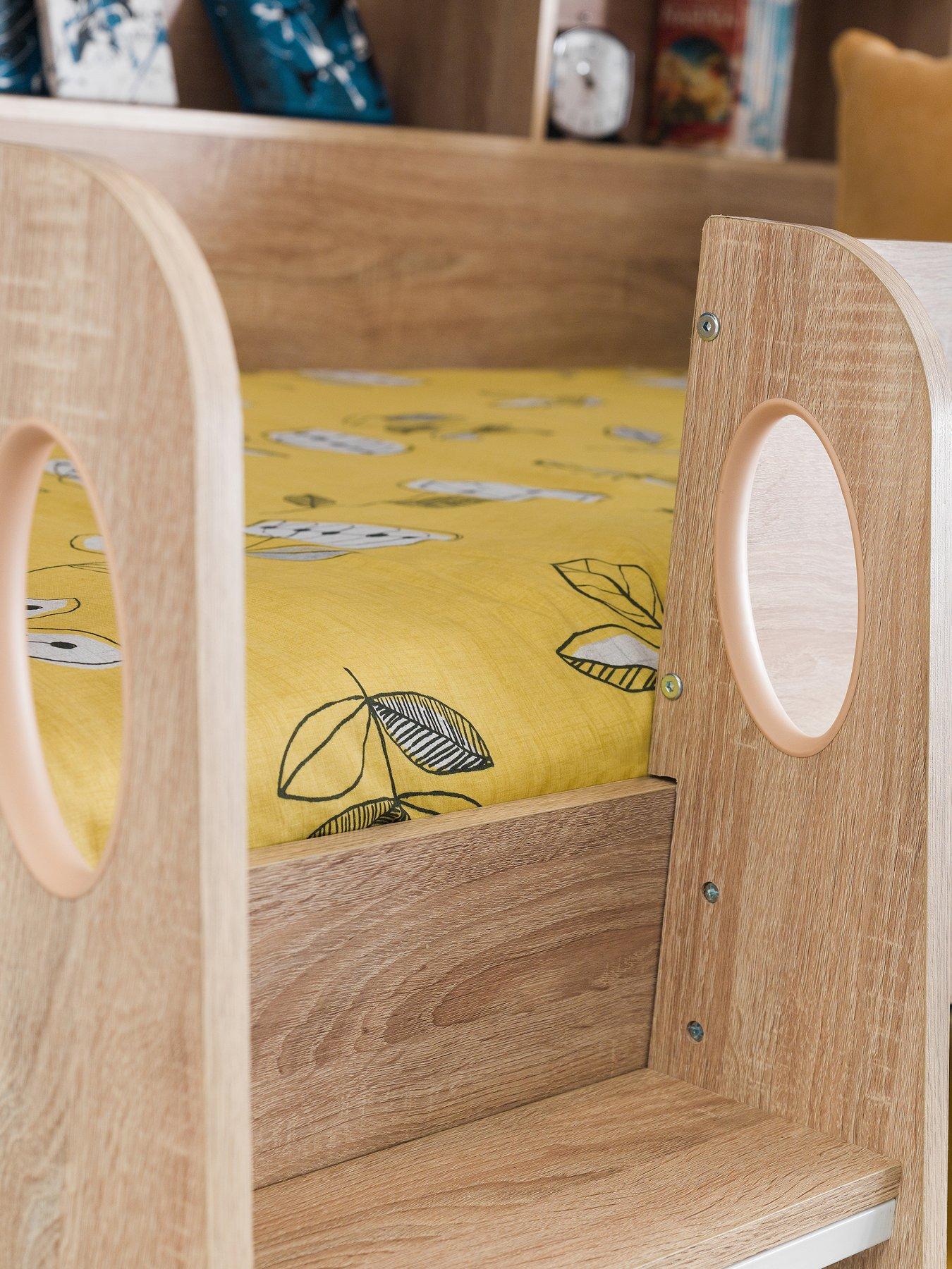  image of julian-bowen-riley-bunk-bed-with-spring-mattressesnbspoption-oak