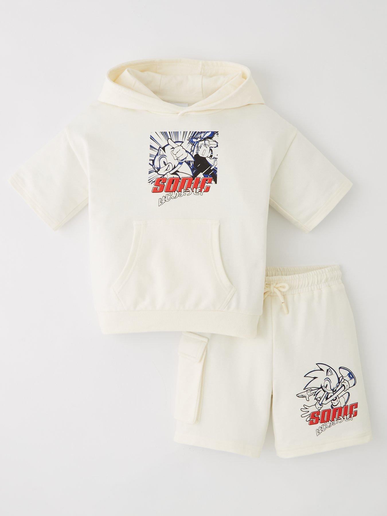  image of sonic-the-hedgehog-sonic-sweat-top-with-back-print-and-shorts-set
