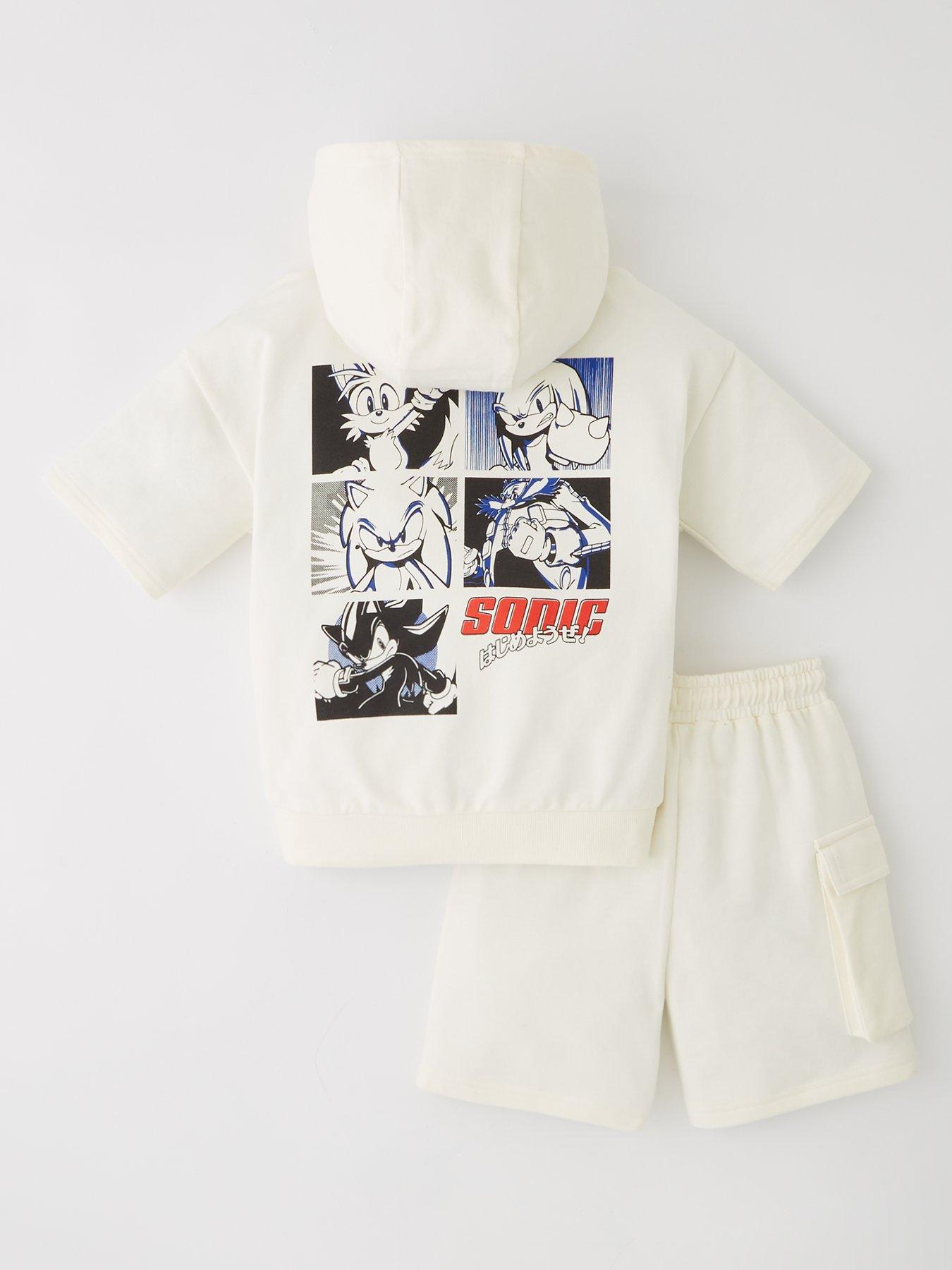  image of sonic-the-hedgehog-sonic-sweat-top-with-back-print-and-shorts-set
