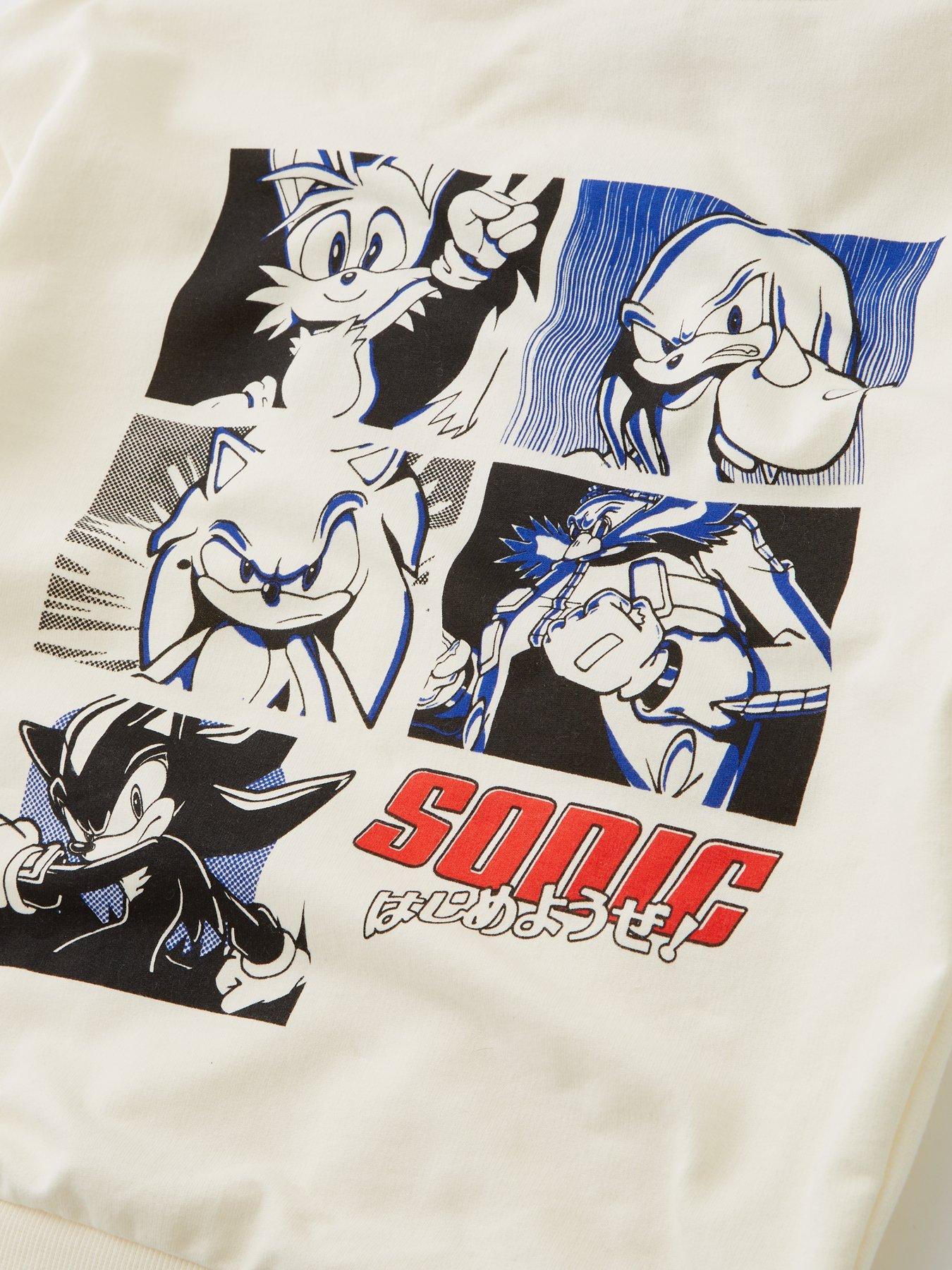  image of sonic-the-hedgehog-sonic-sweat-top-with-back-print-and-shorts-set