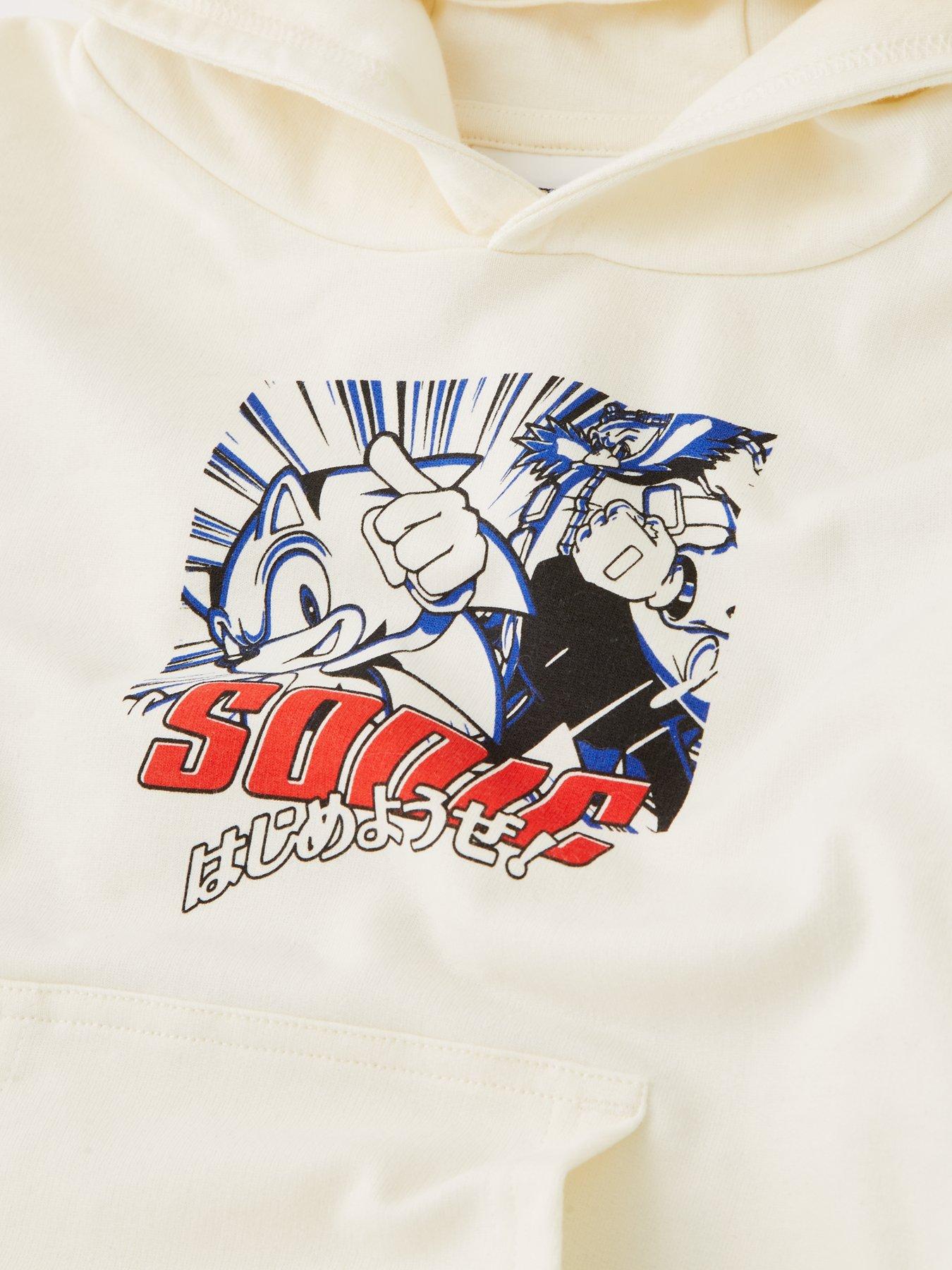  image of sonic-the-hedgehog-sonic-sweat-top-with-back-print-and-shorts-set