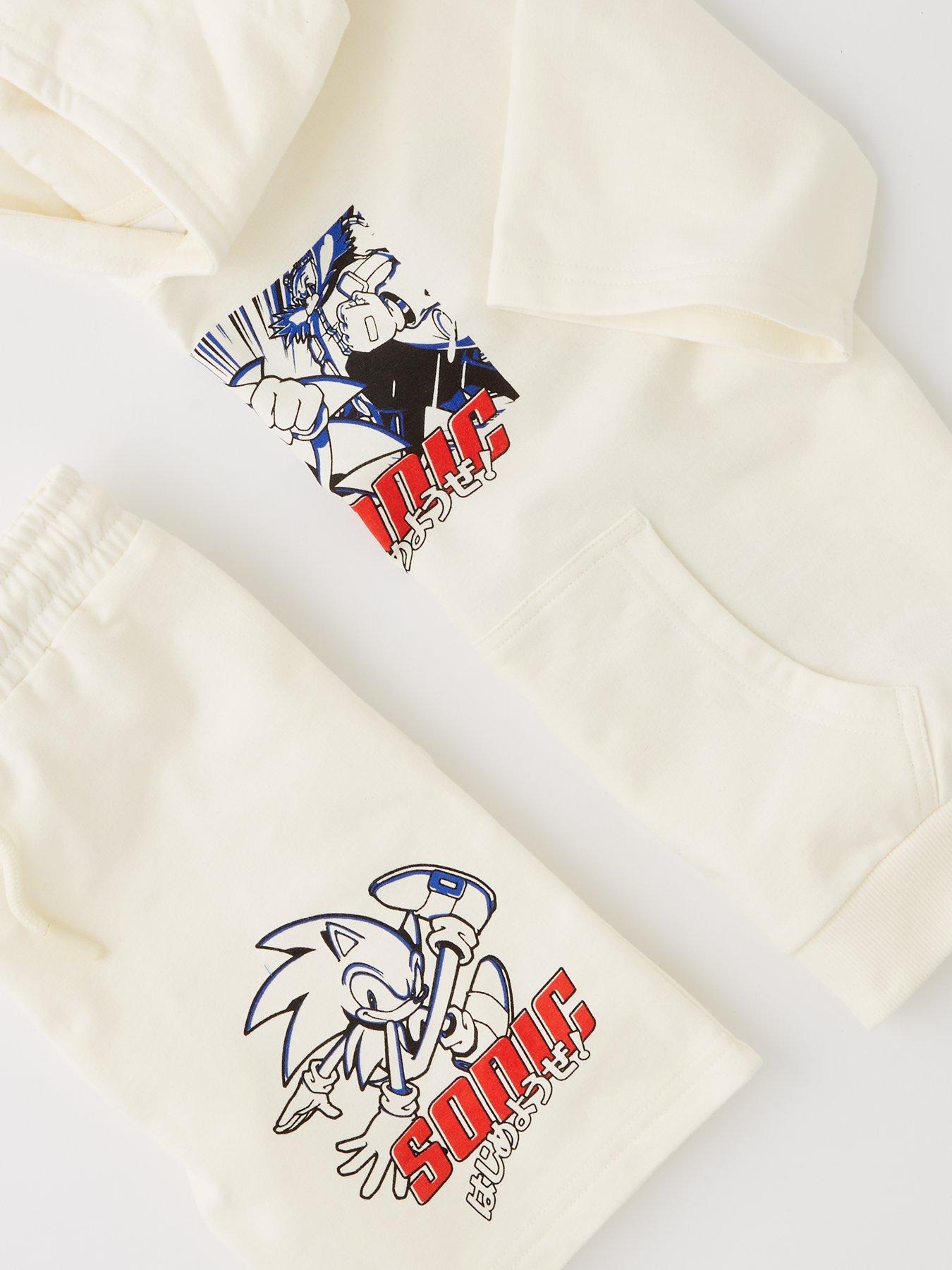  image of sonic-the-hedgehog-sonic-sweat-top-with-back-print-and-shorts-set