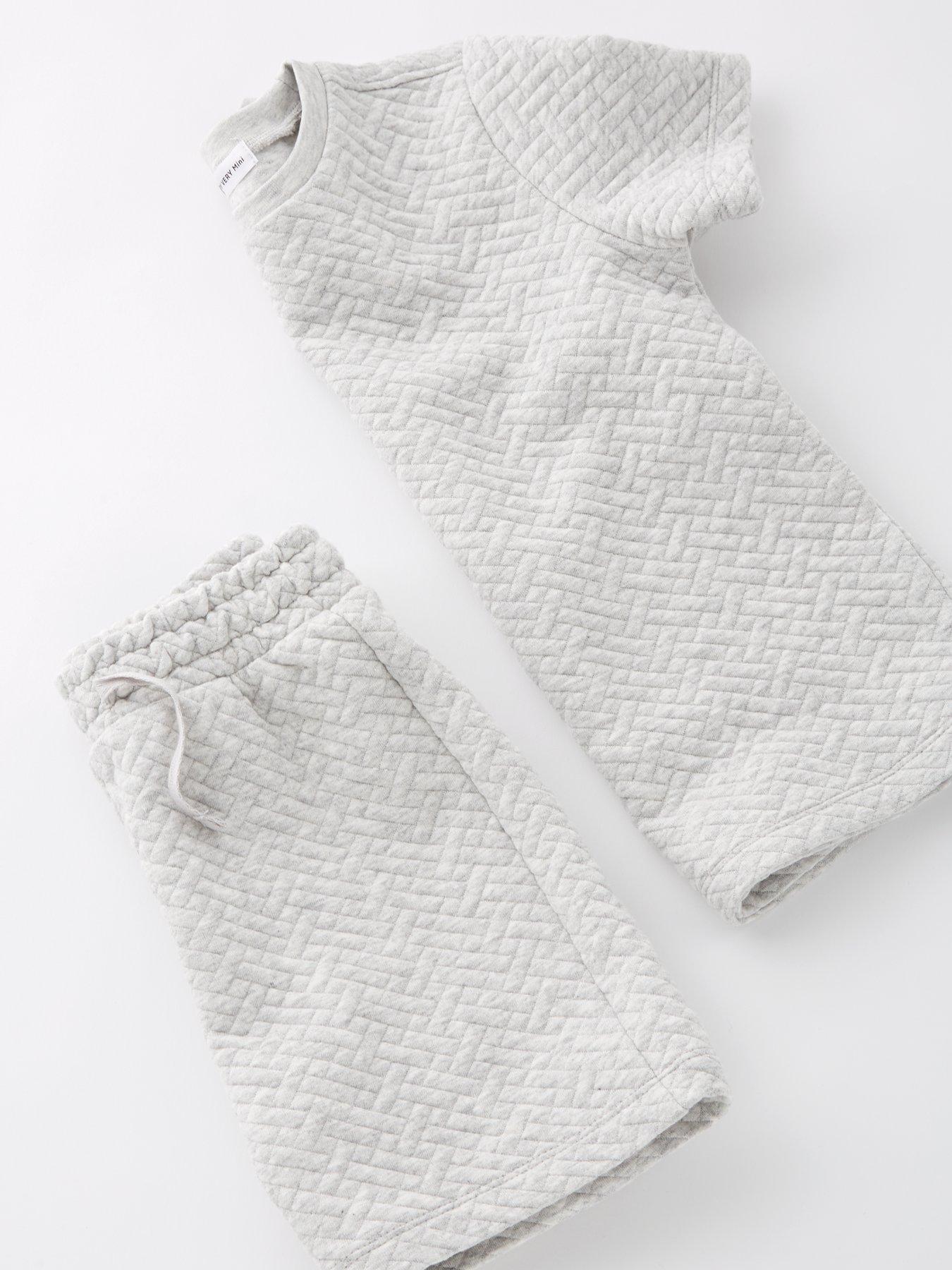  image of mini-v-by-very-boys-texture-t-shirt-and-short-set-grey