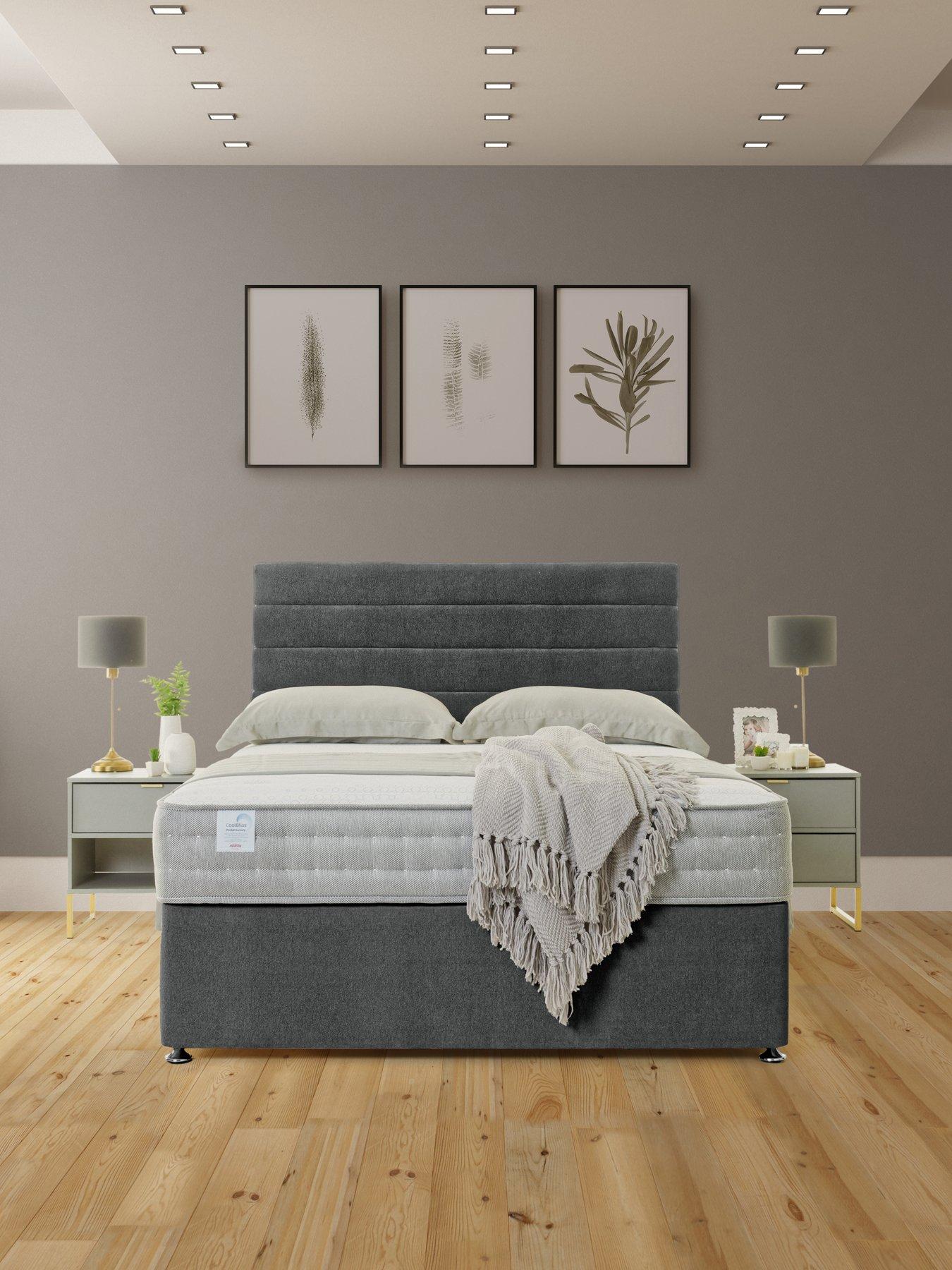 undefined Coolbliss 1000 Pocket Luxury Divan Bed with Storage Options- Headboard Included
