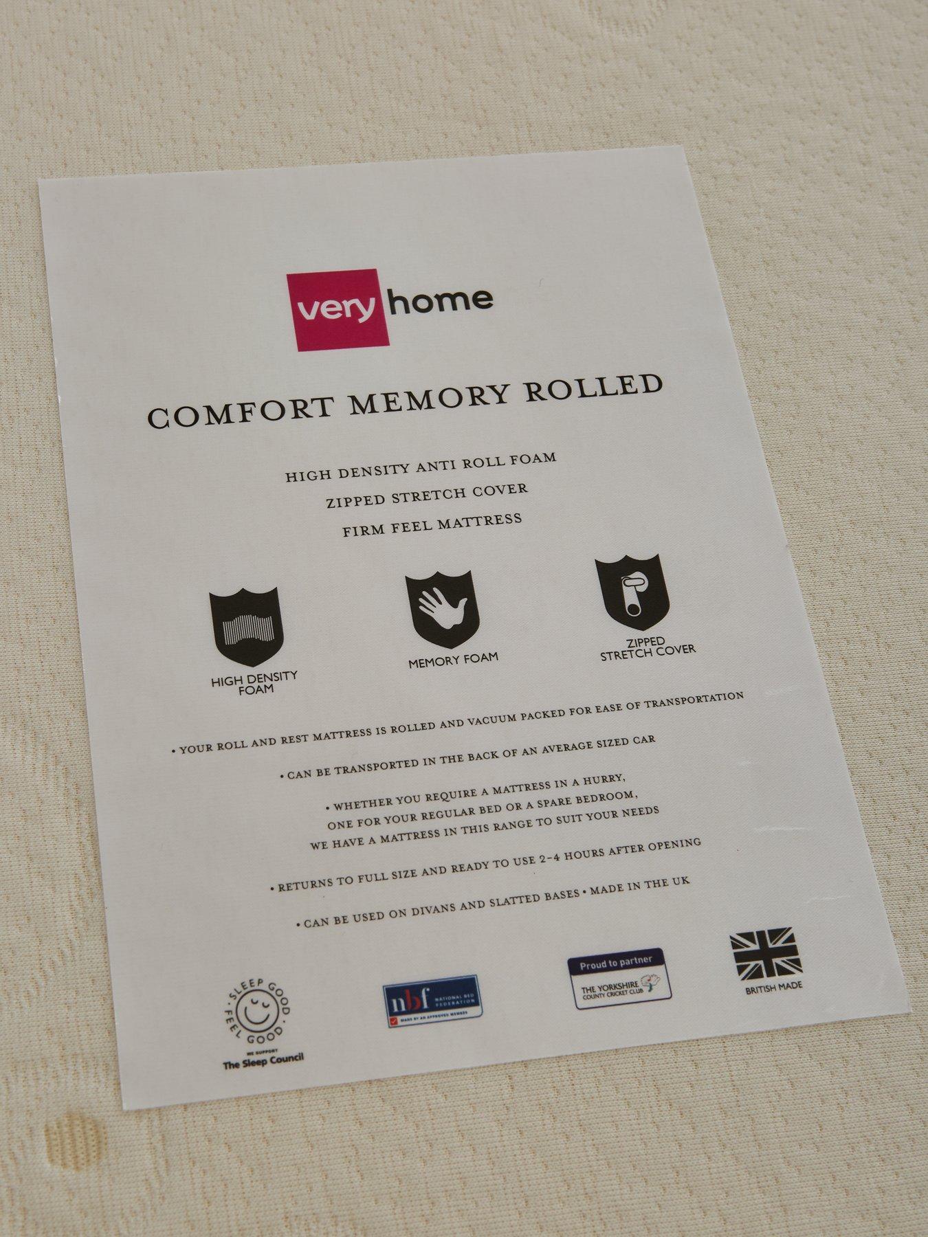 Image 5 of 5 of The Very Collection Comfort Memory Rolled&nbsp;Mattress - Medium