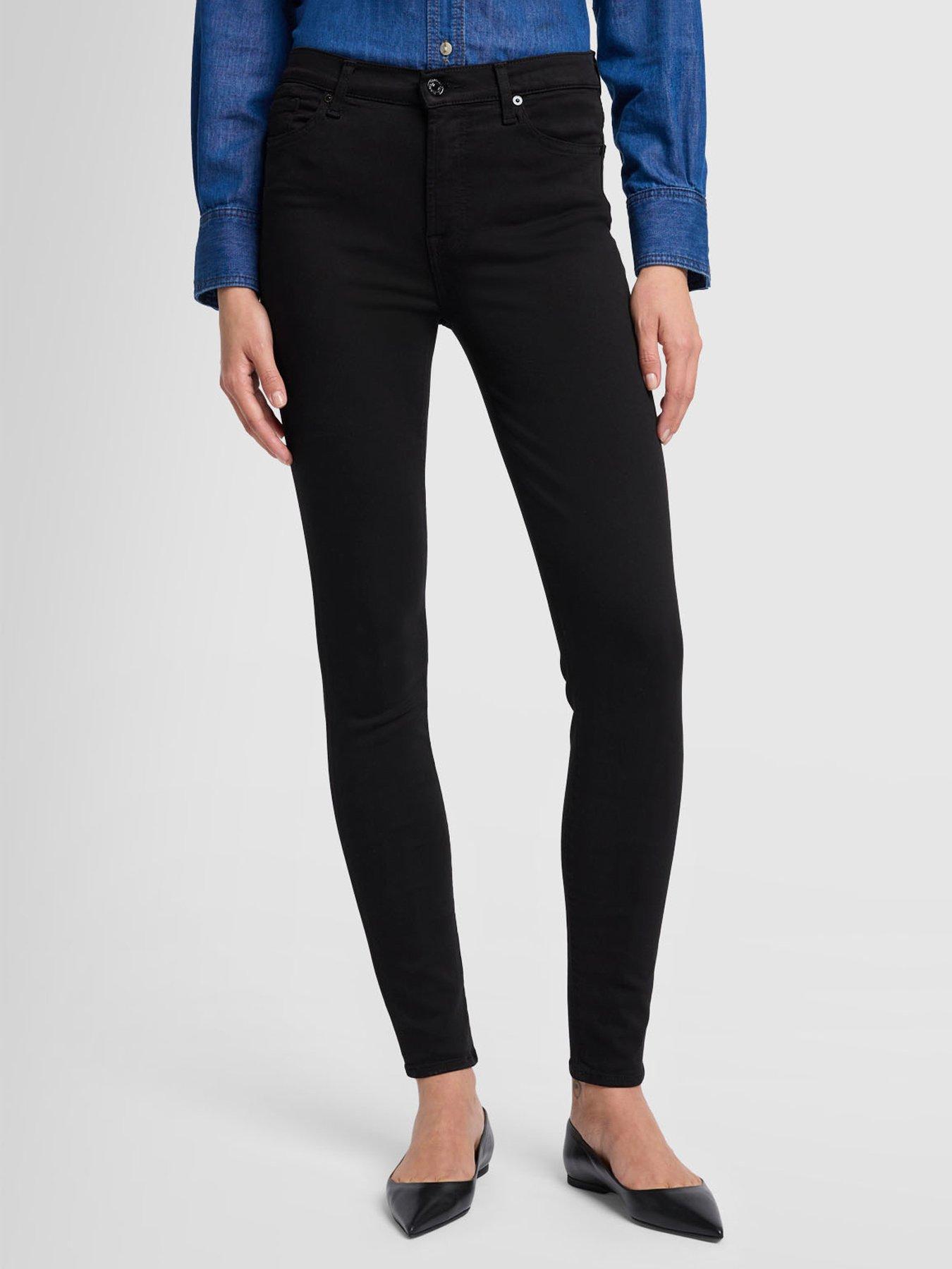  image of 7-for-all-mankind-high-waist-skinny-slim-fit-jeans-black