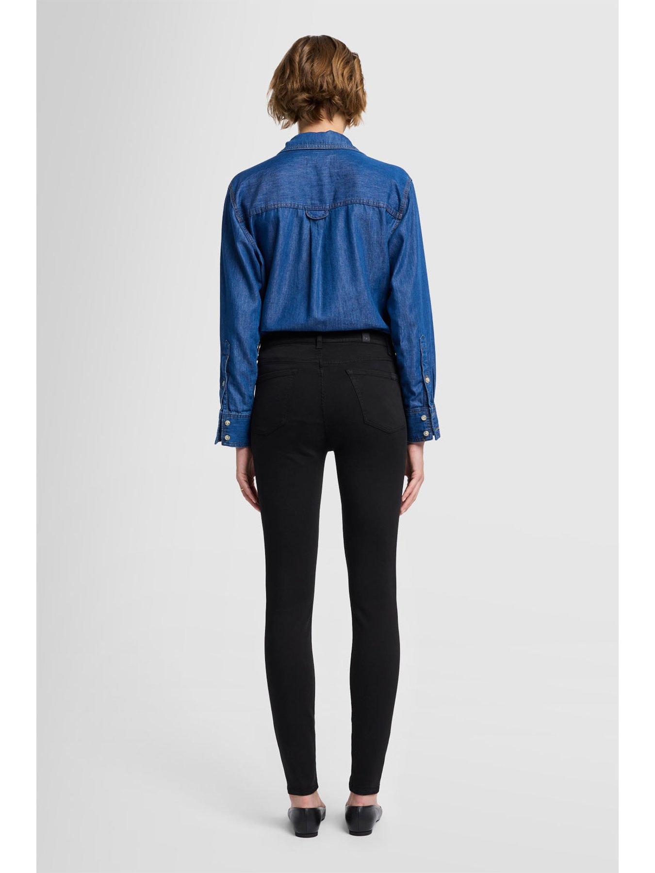  image of 7-for-all-mankind-high-waist-skinny-slim-fit-jeans-black