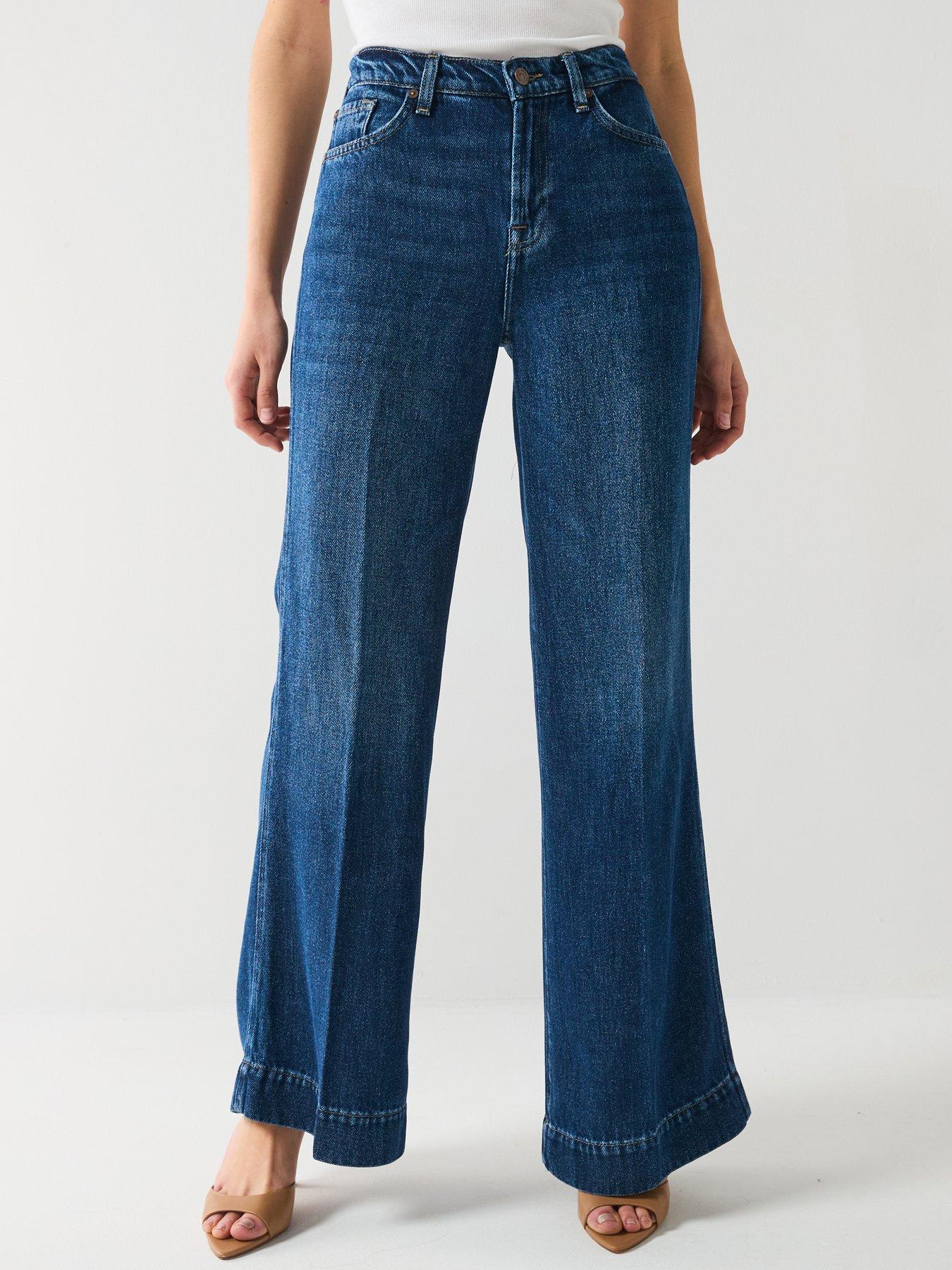 undefined Modern Dojo Tailorless Wide Leg Jean - Mid Wash