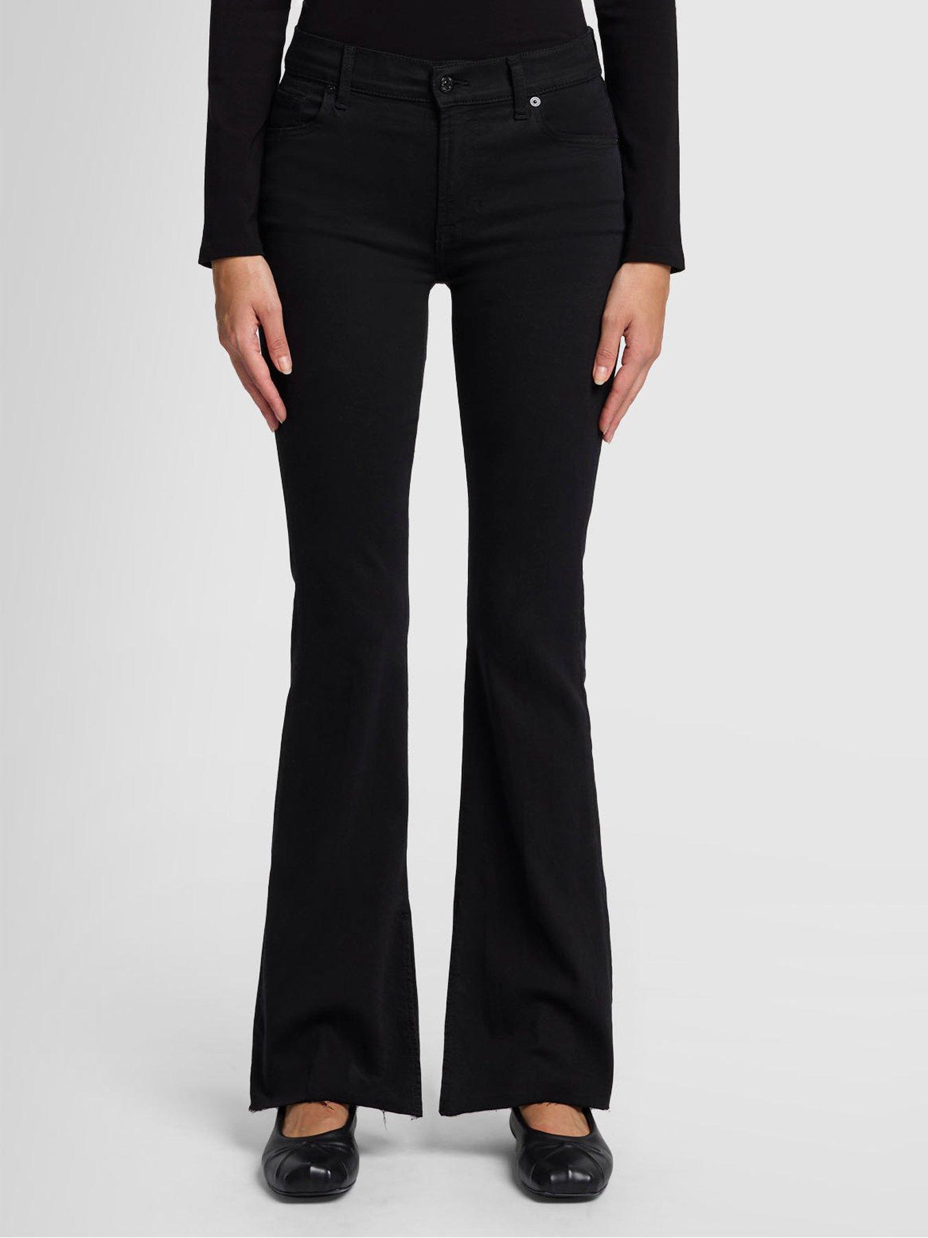  image of 7-for-all-mankind-bootcut-tailorless-bair-jeans-with-side-splits-black