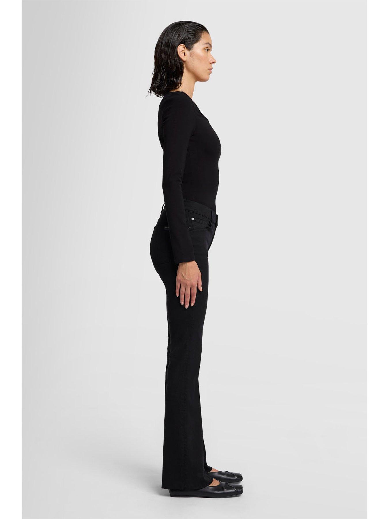  image of 7-for-all-mankind-bootcut-tailorless-bair-jeans-with-side-splits-black