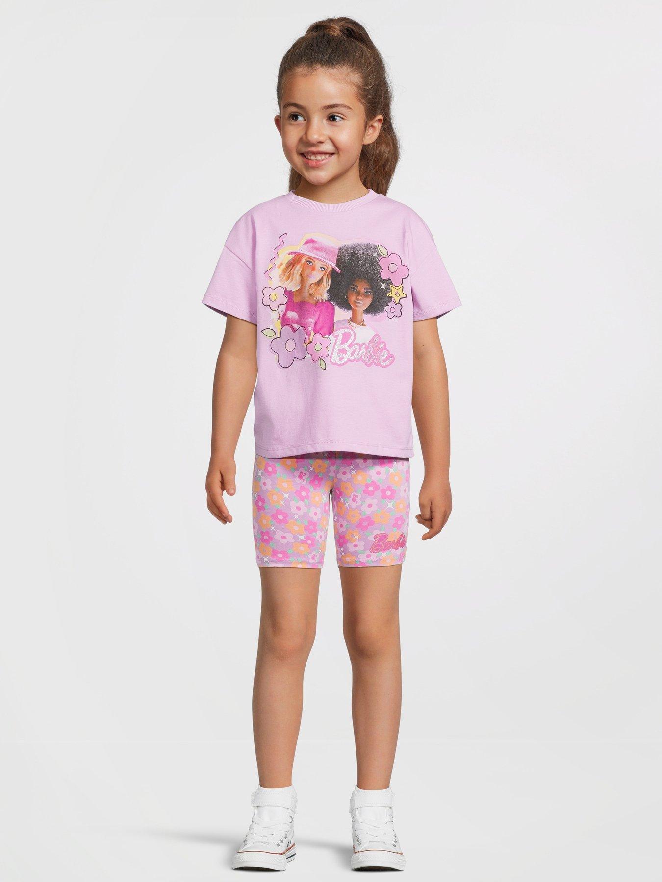 barbie-short-sleeve-top-and-cycling-short-set-pink