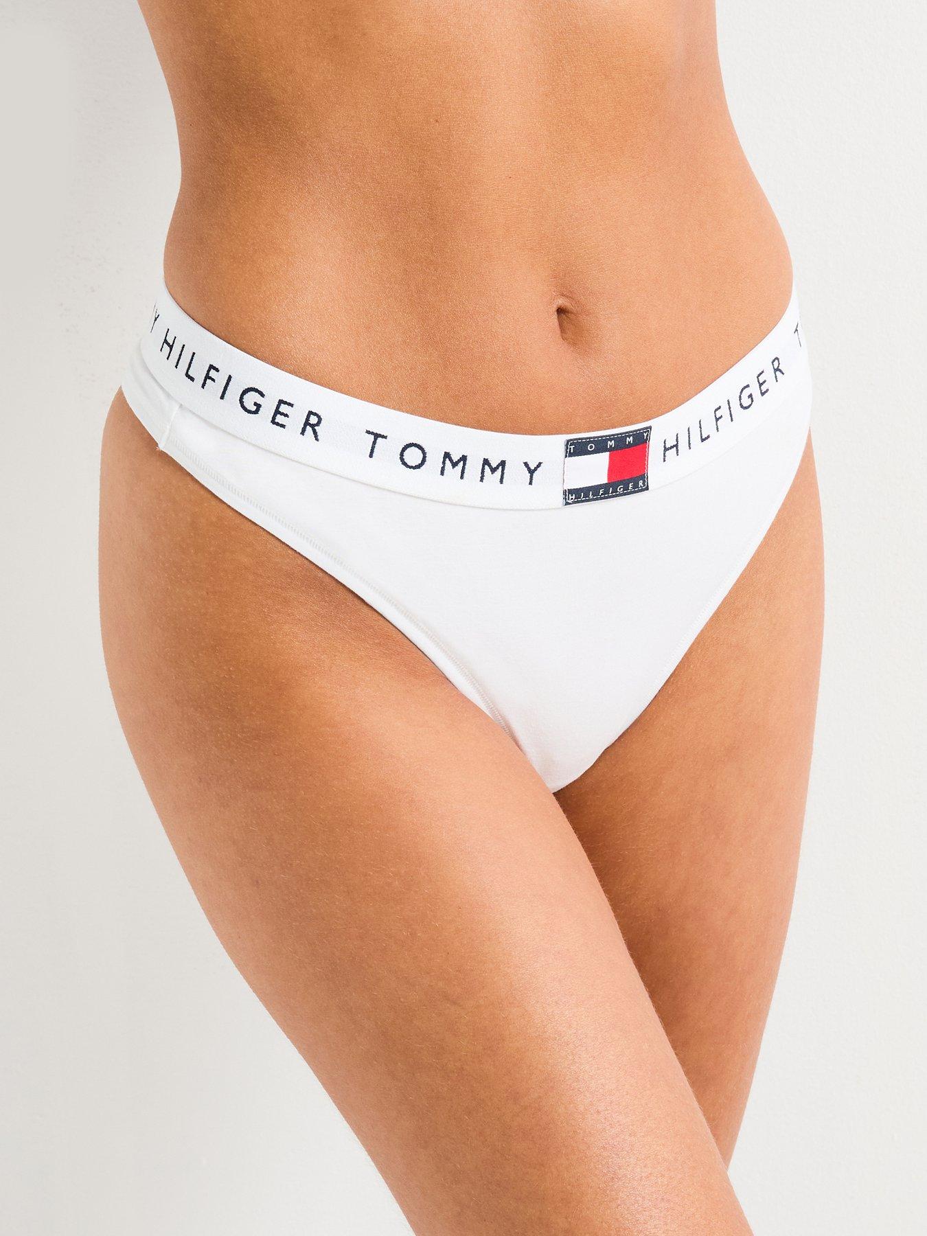Image 1 of 4 of Tommy Hilfiger Heritage Cotton Thong - White