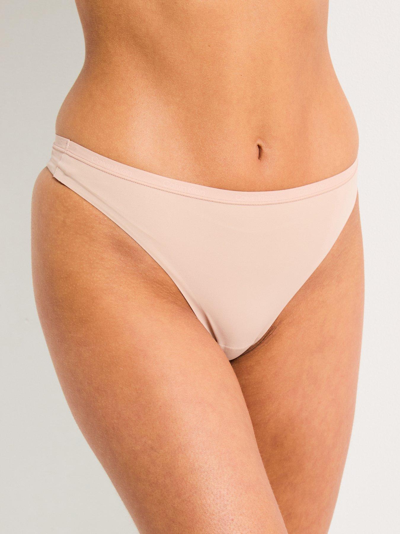 Image 1 of 5 of Calvin Klein Perfectly Fit Thong - Beige