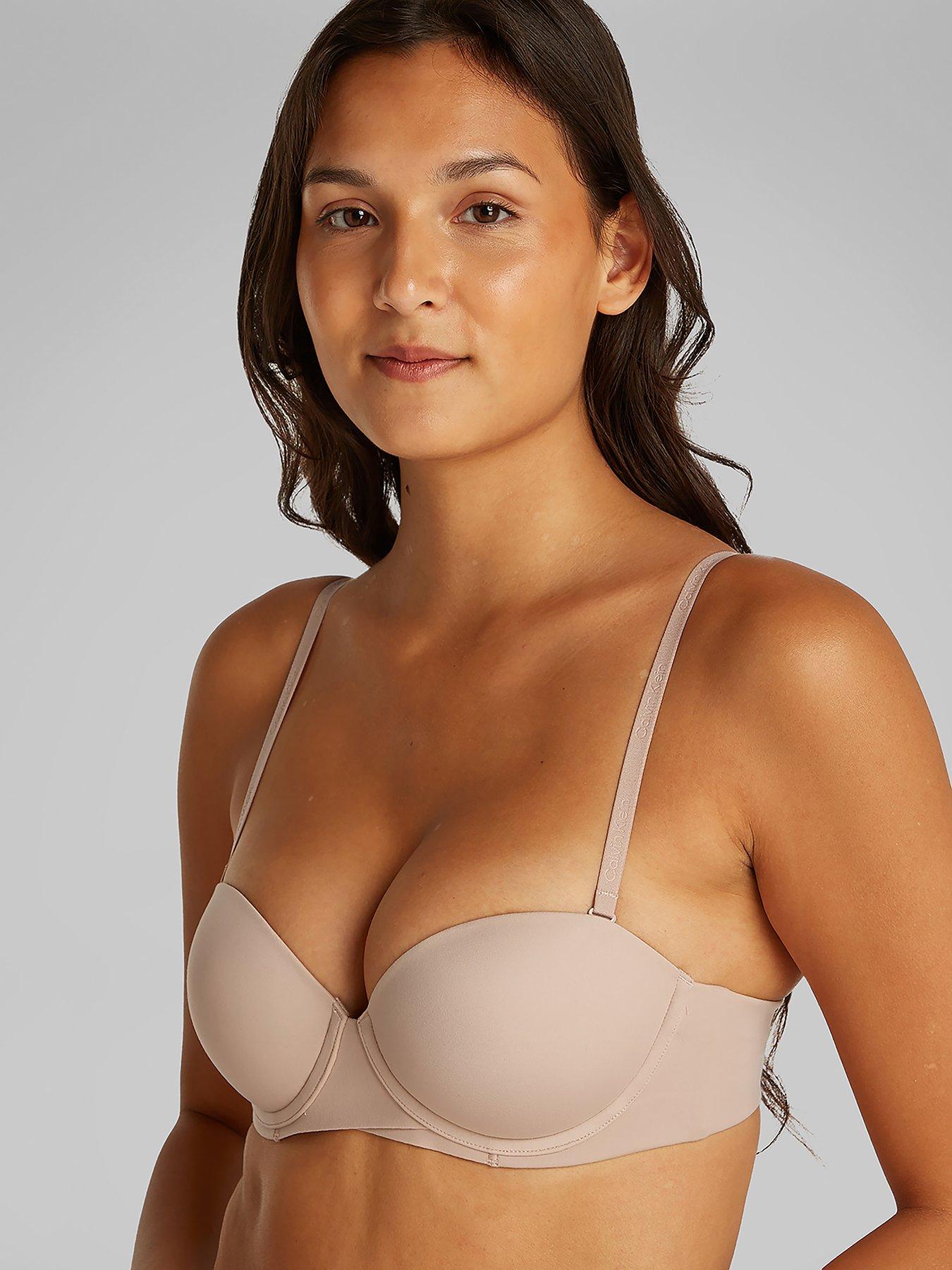Image 1 of 5 of Calvin Klein Perfectly Fit Strapless Push Up Bra - Beige