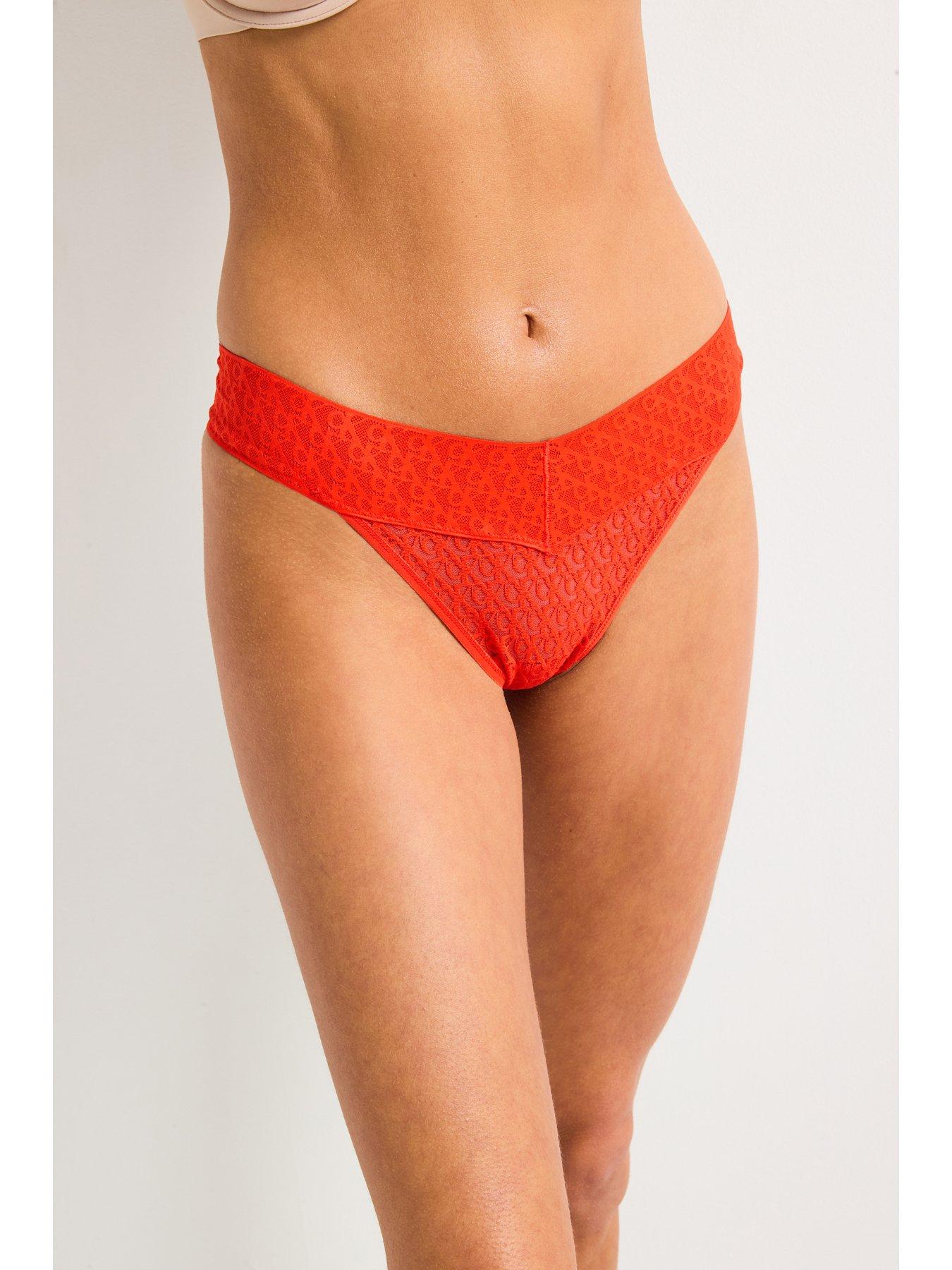  image of calvin-klein-low-rise-thong-red