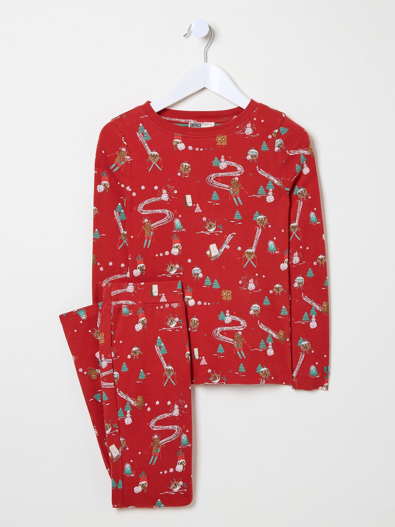 undefined Girls Family Print Snug Pyjama Set - Red
