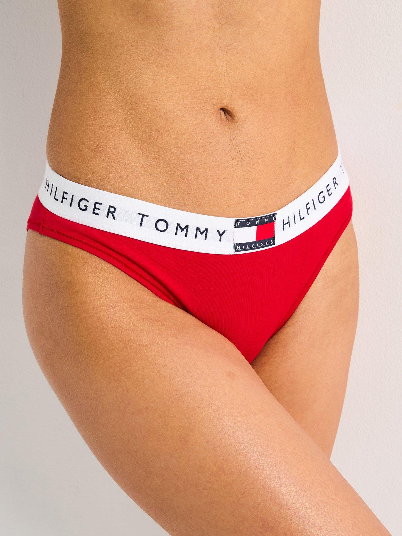 front image of tommy-hilfiger-heritage-cotton-bikini-brief-red