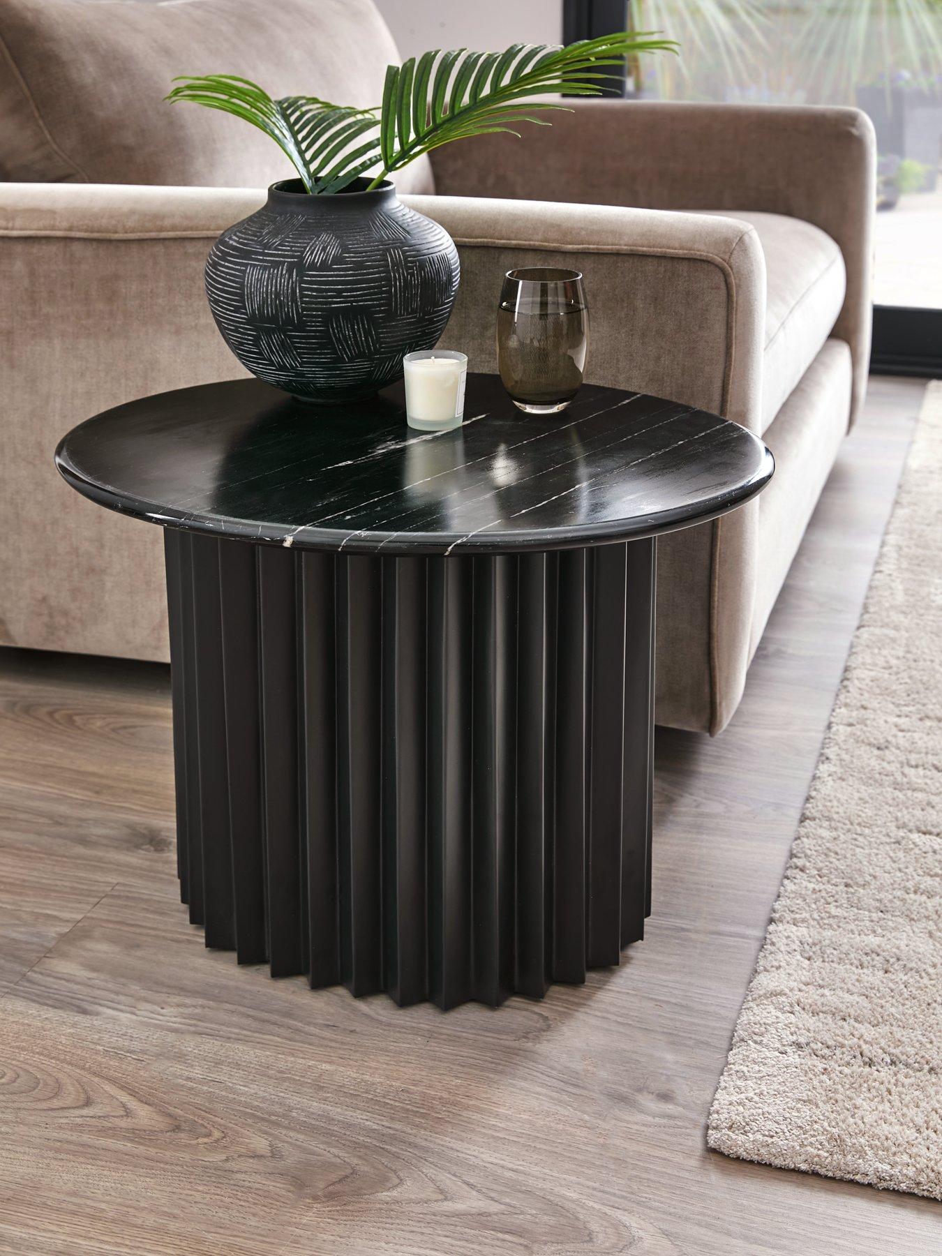 front image of very-home-pillar-side-table-black