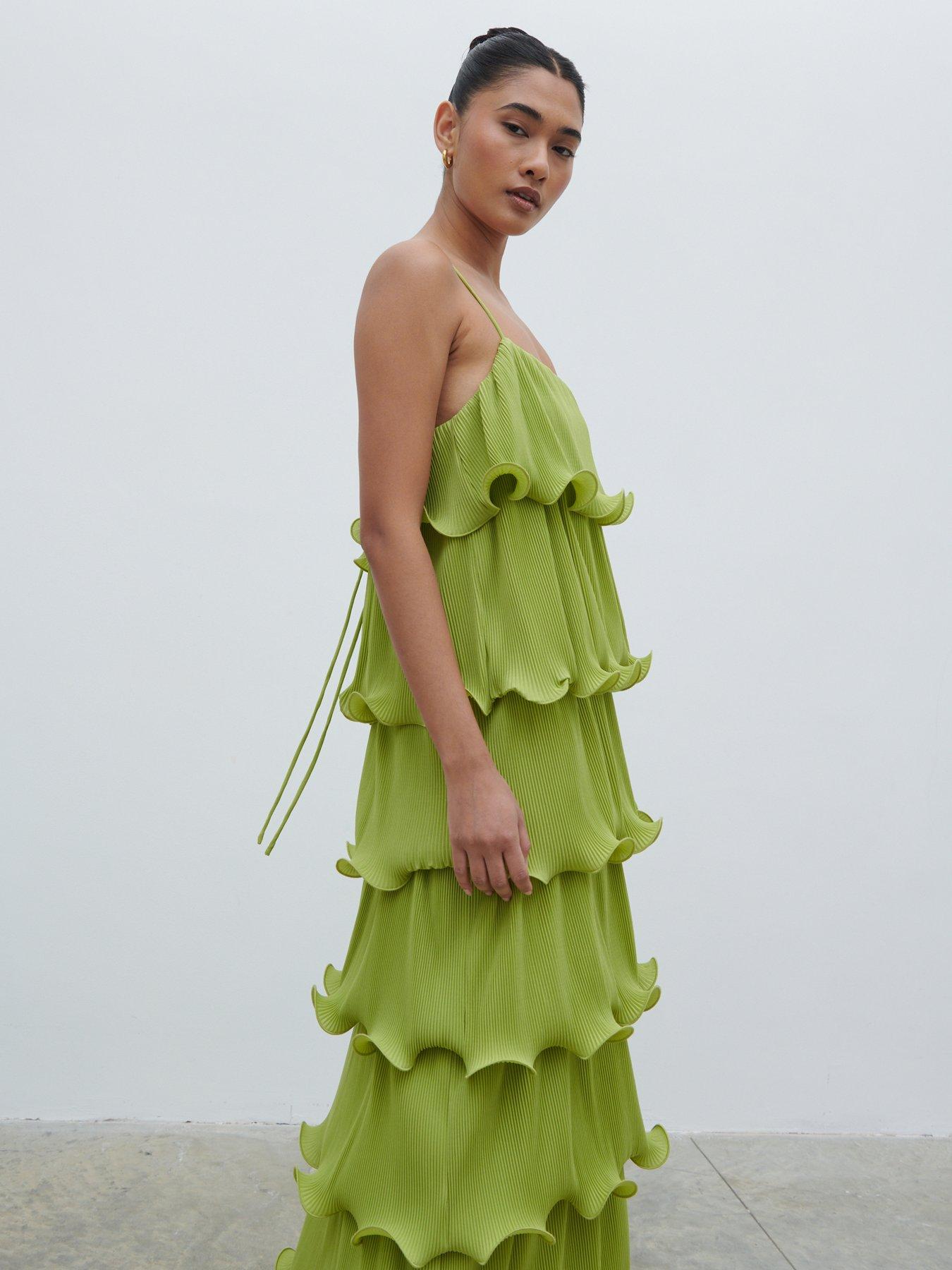  image of pretty-lavish-kaelie-ruffle-plisse-maxi-dress-pistachio