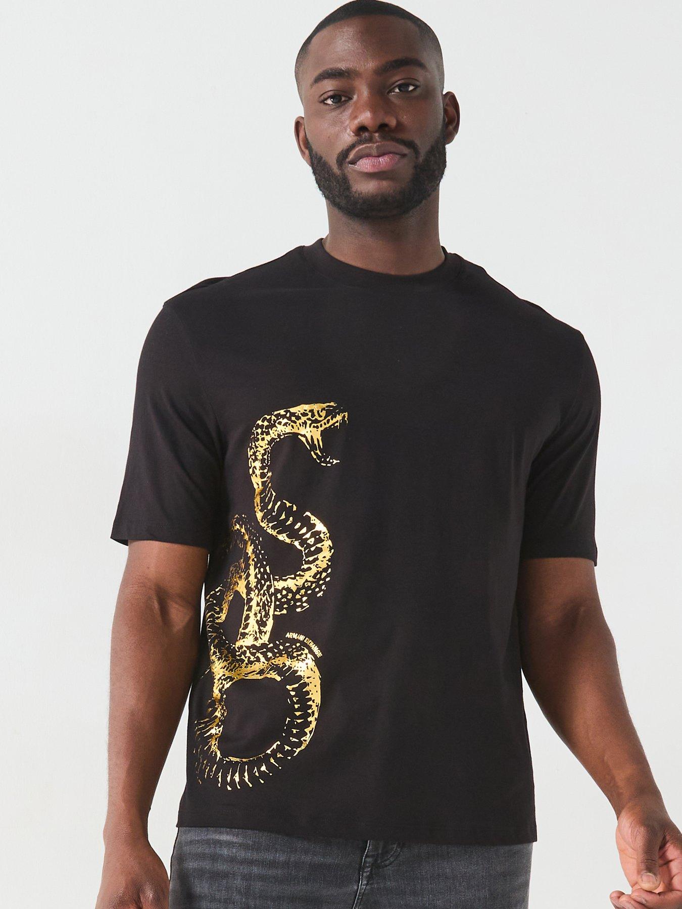 Armani Exchange Snake Logo T-Shirt - Black | Littlewoods