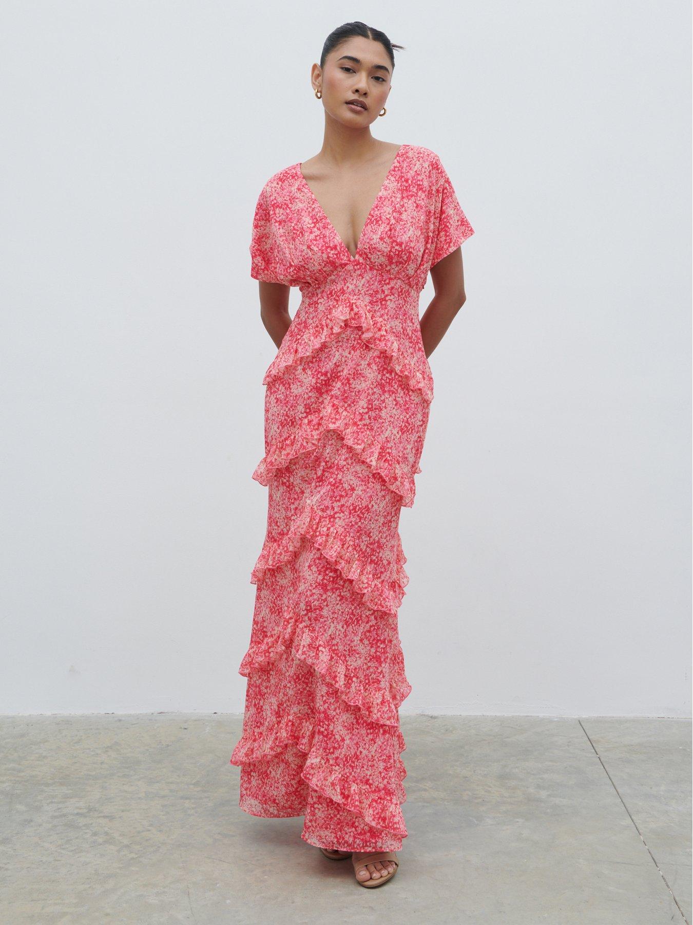  image of pretty-lavish-tasmin-floral-v-neck-ruffle-maxi-dress-pink