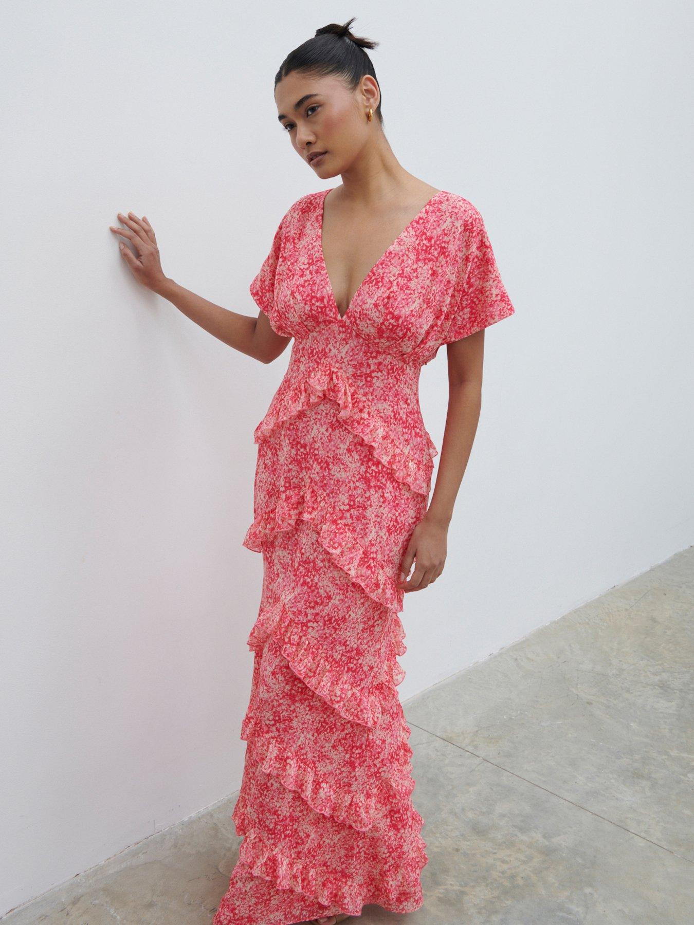 image of pretty-lavish-tasmin-floral-v-neck-ruffle-maxi-dress-pink
