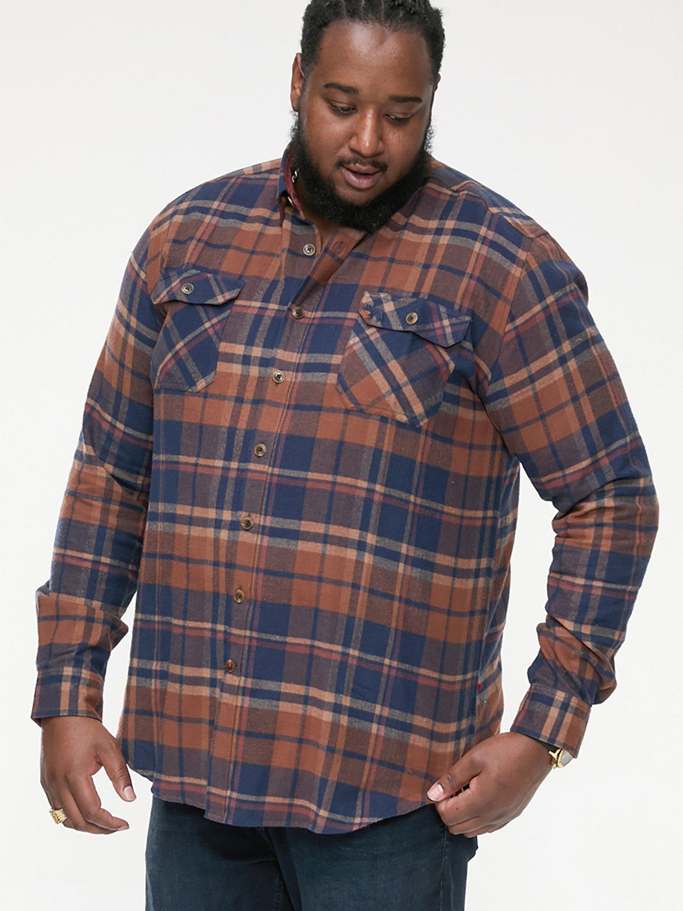 D555 Sherlock Check Overshirt - Tan/Navy