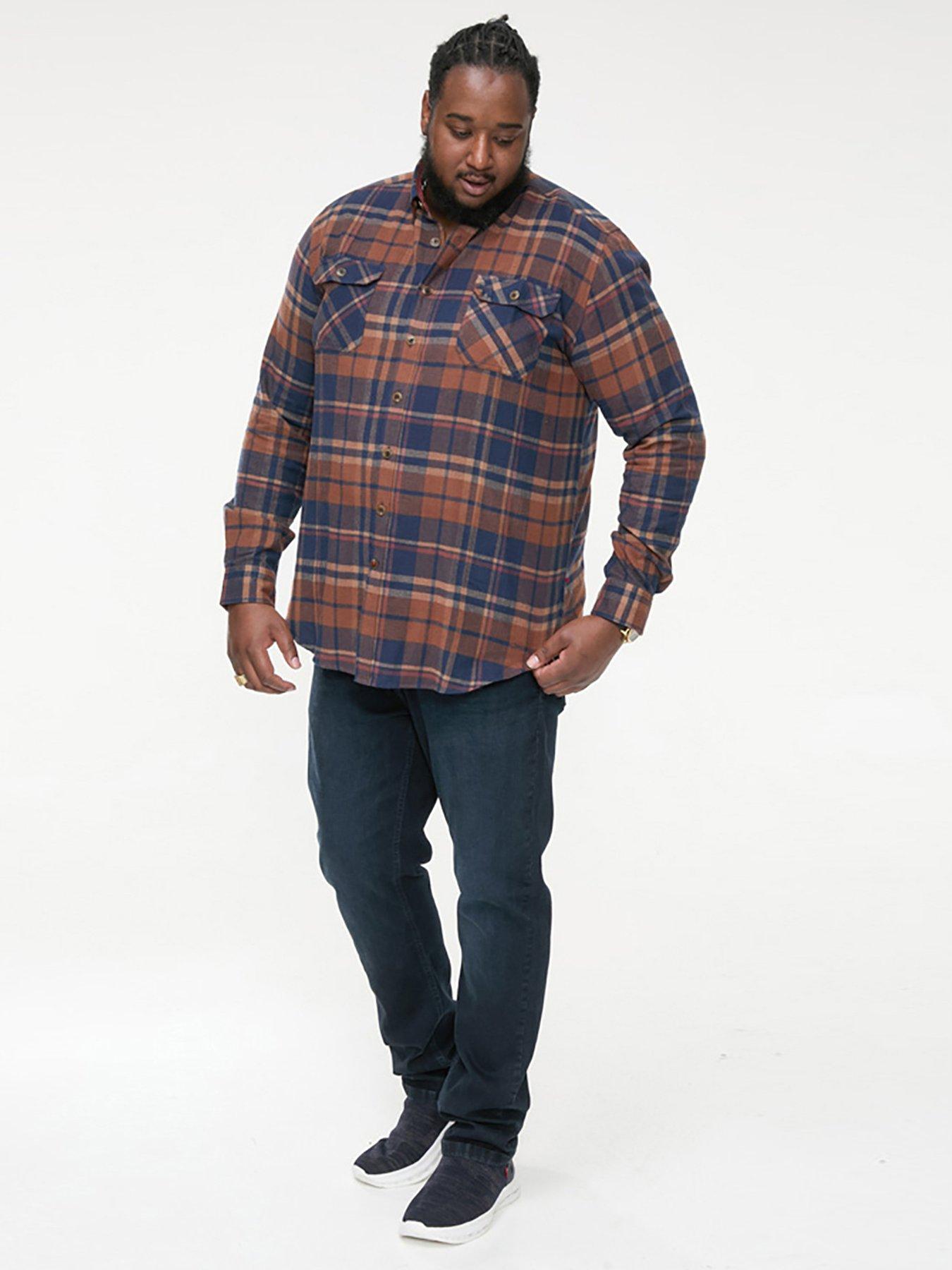 Image 2 of 4 of D555 Sherlock Check Overshirt - Tan/Navy