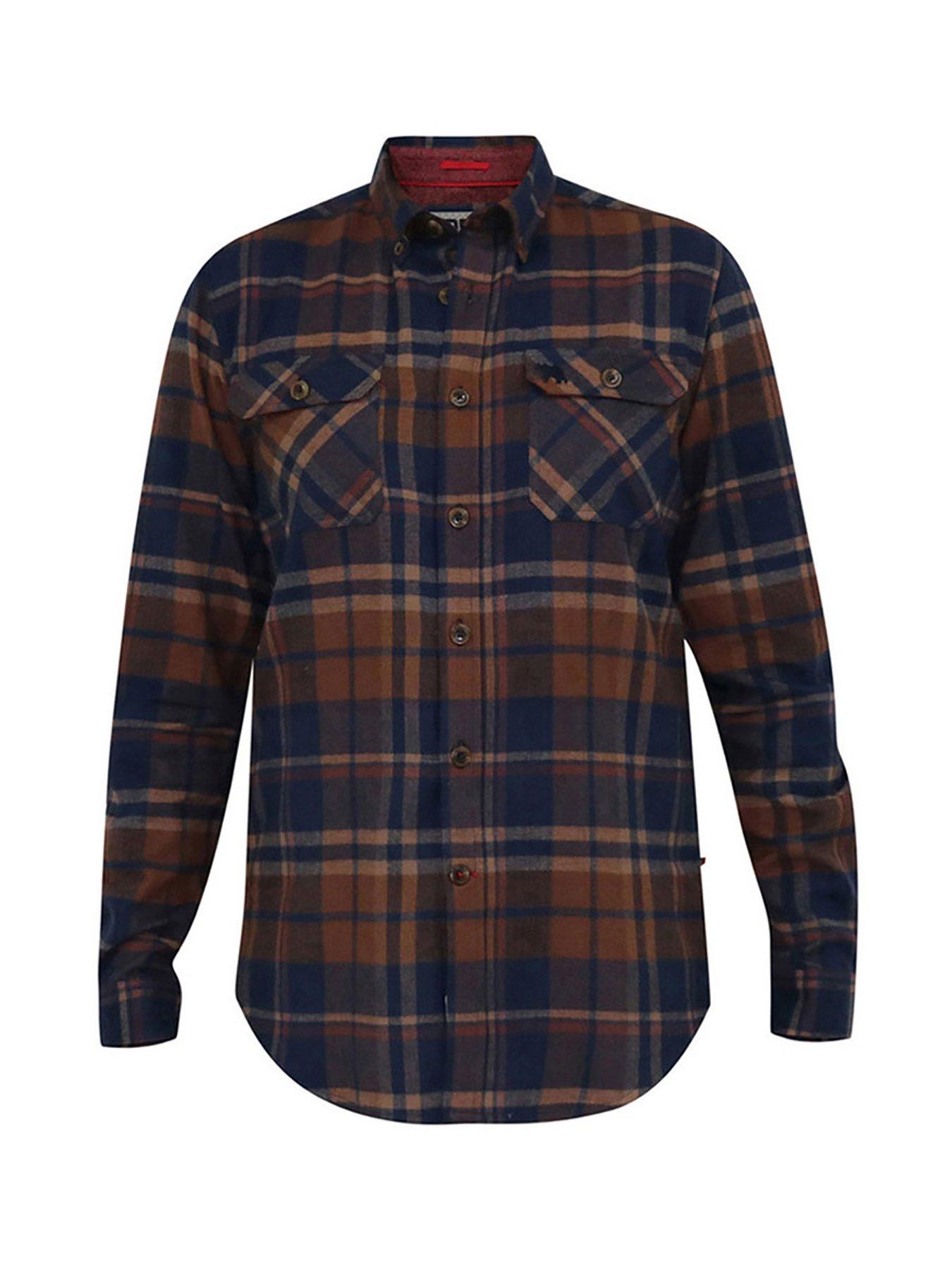 Image 3 of 4 of D555 Sherlock Check Overshirt - Tan/Navy