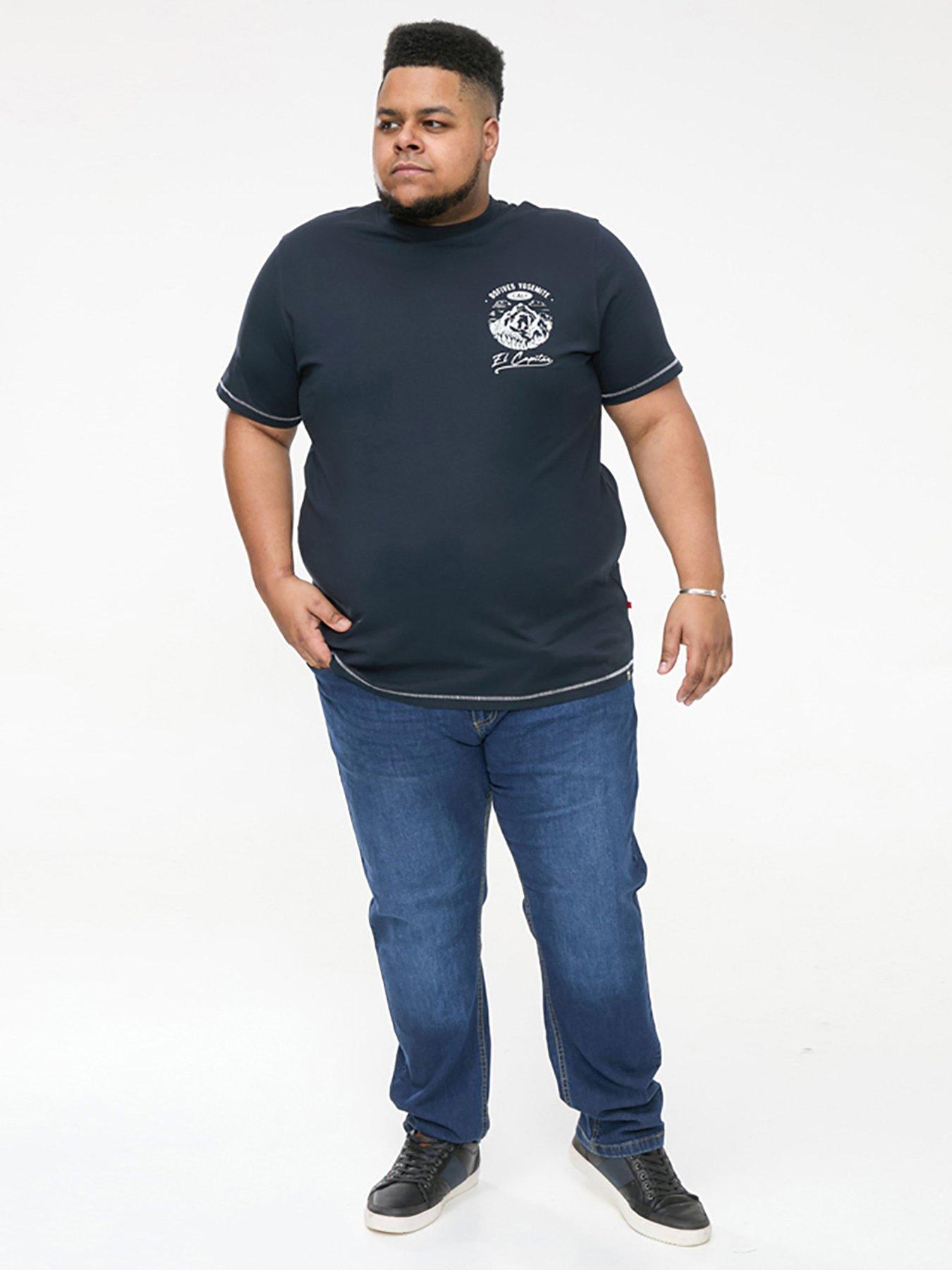 undefined Graham Yosemite Printed Crew Neck T-Shirt- Navy