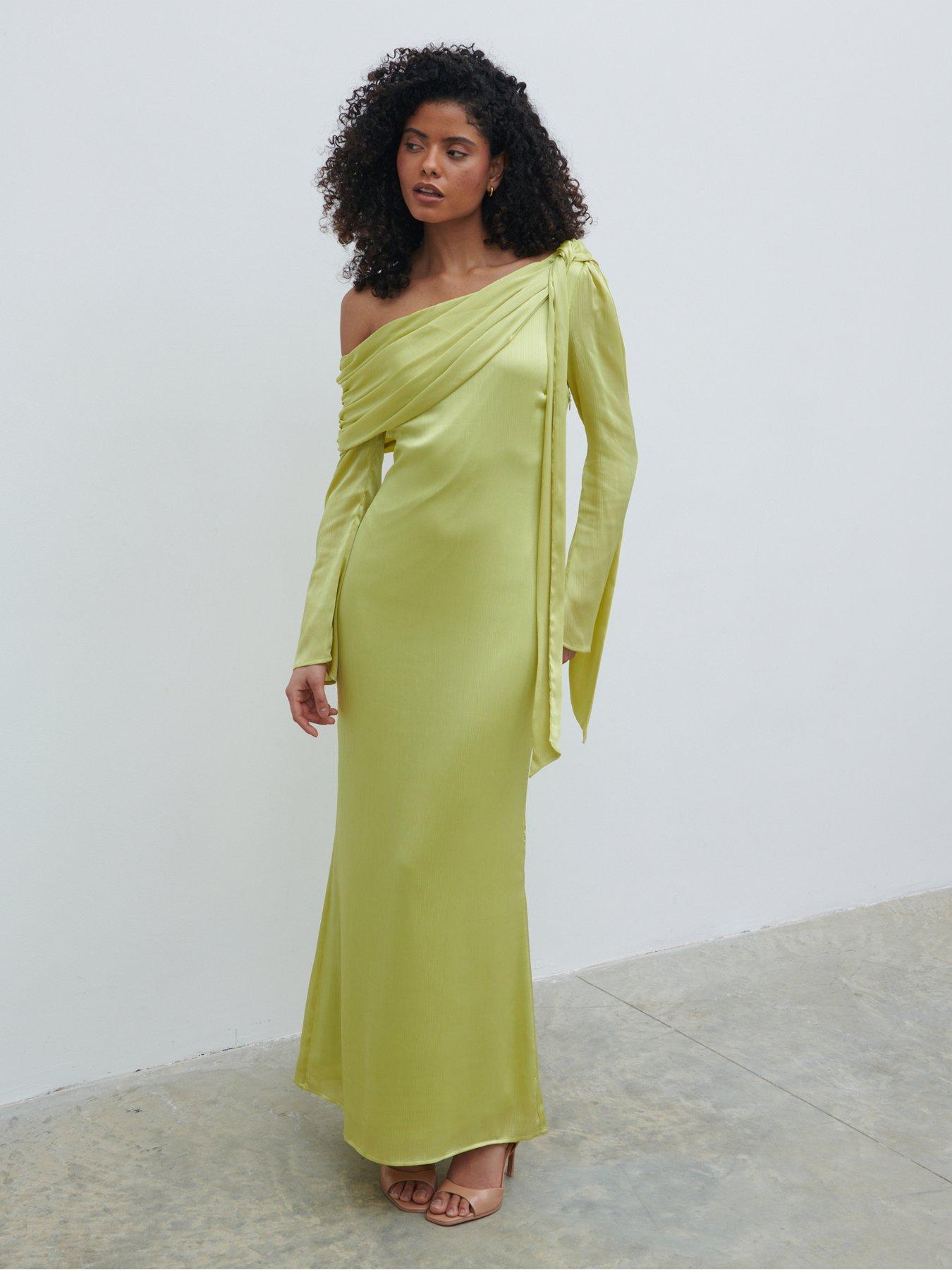 pretty-lavish-neomie-one-shoulder-tie-detail-dress-chartreuse