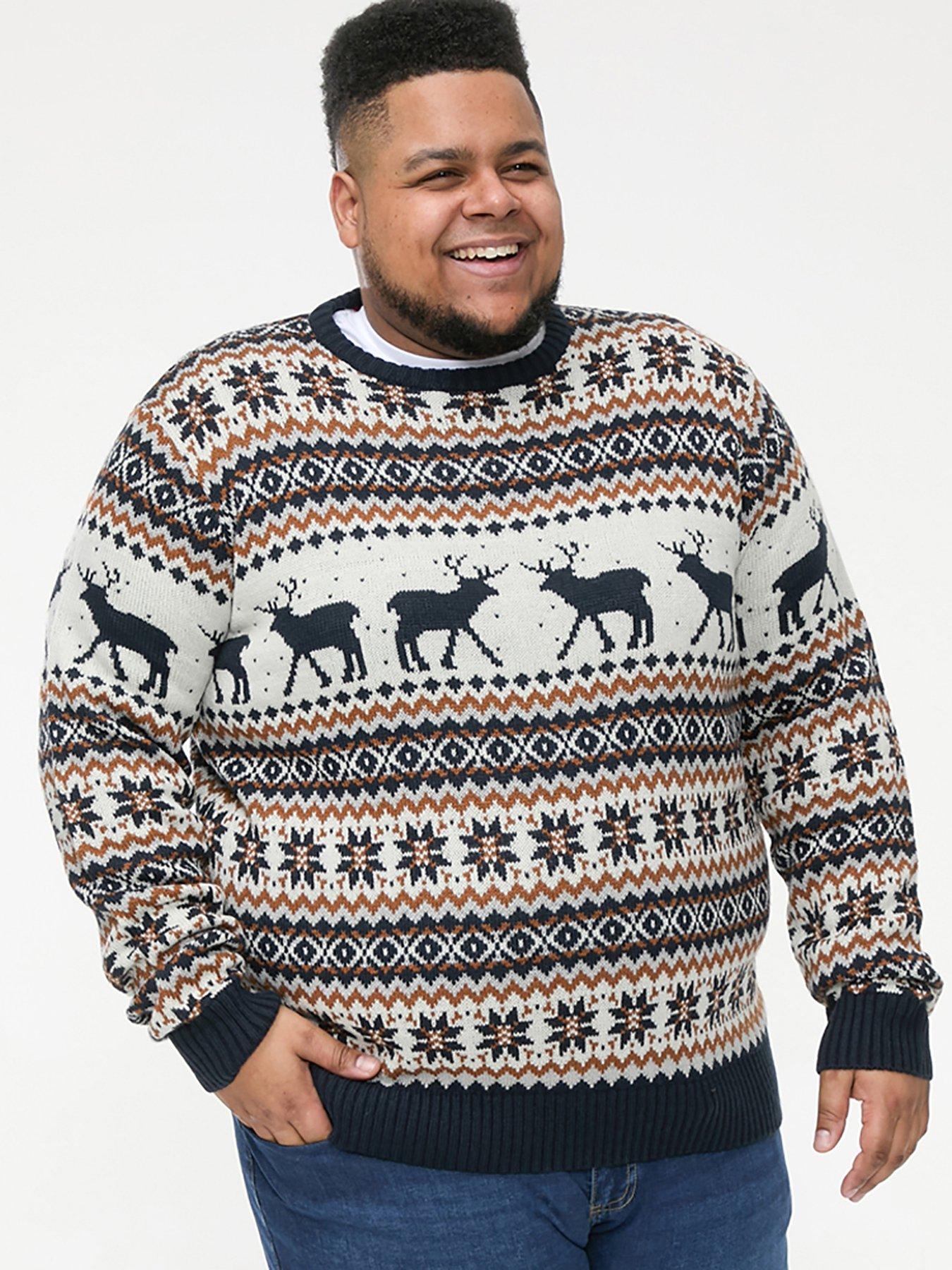 d555-reindeer-knitted-christmas-jumper-ecrunavy