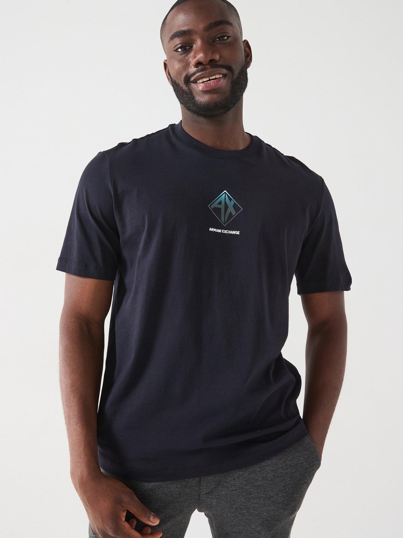  image of armani-exchange-ax-chest-logo-t-shirt-navy