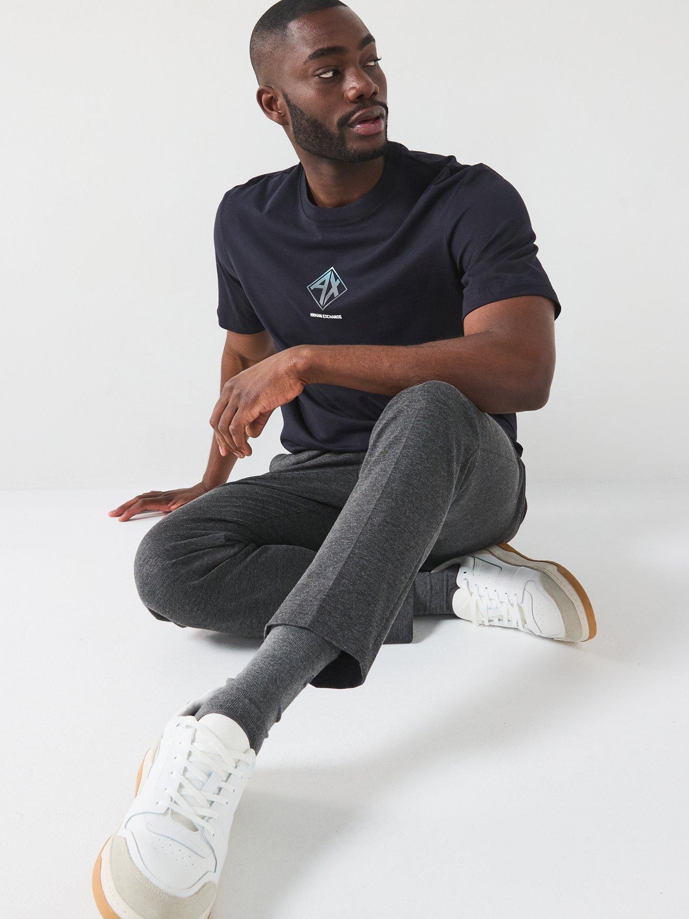  image of armani-exchange-ax-chest-logo-t-shirt-navy