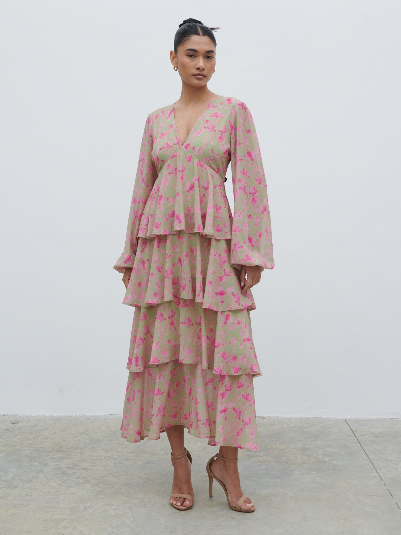  image of pretty-lavish-ashton-floral-midaxi-ruffle-dress-multi