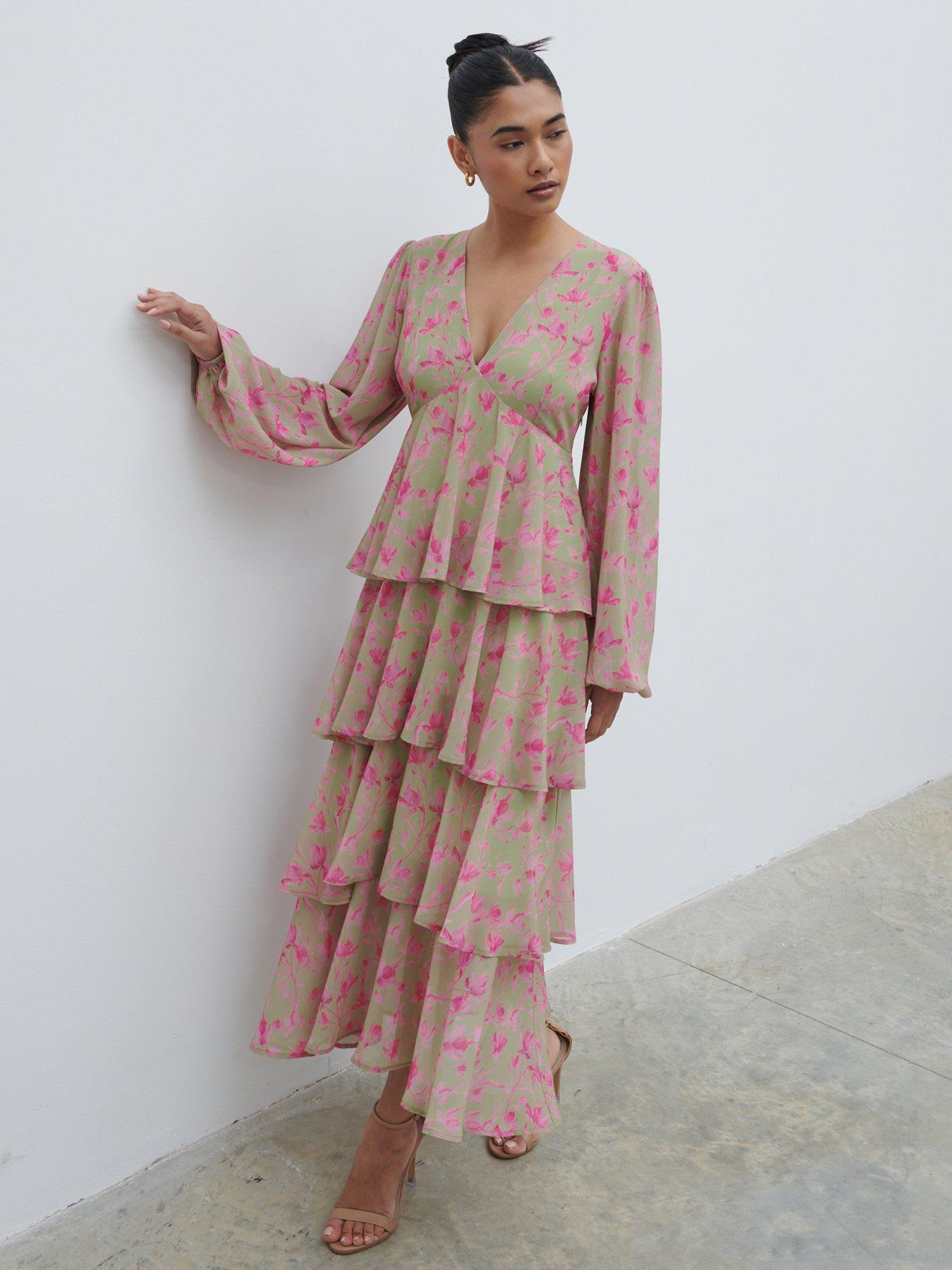  image of pretty-lavish-ashton-floral-midaxi-ruffle-dress-multi