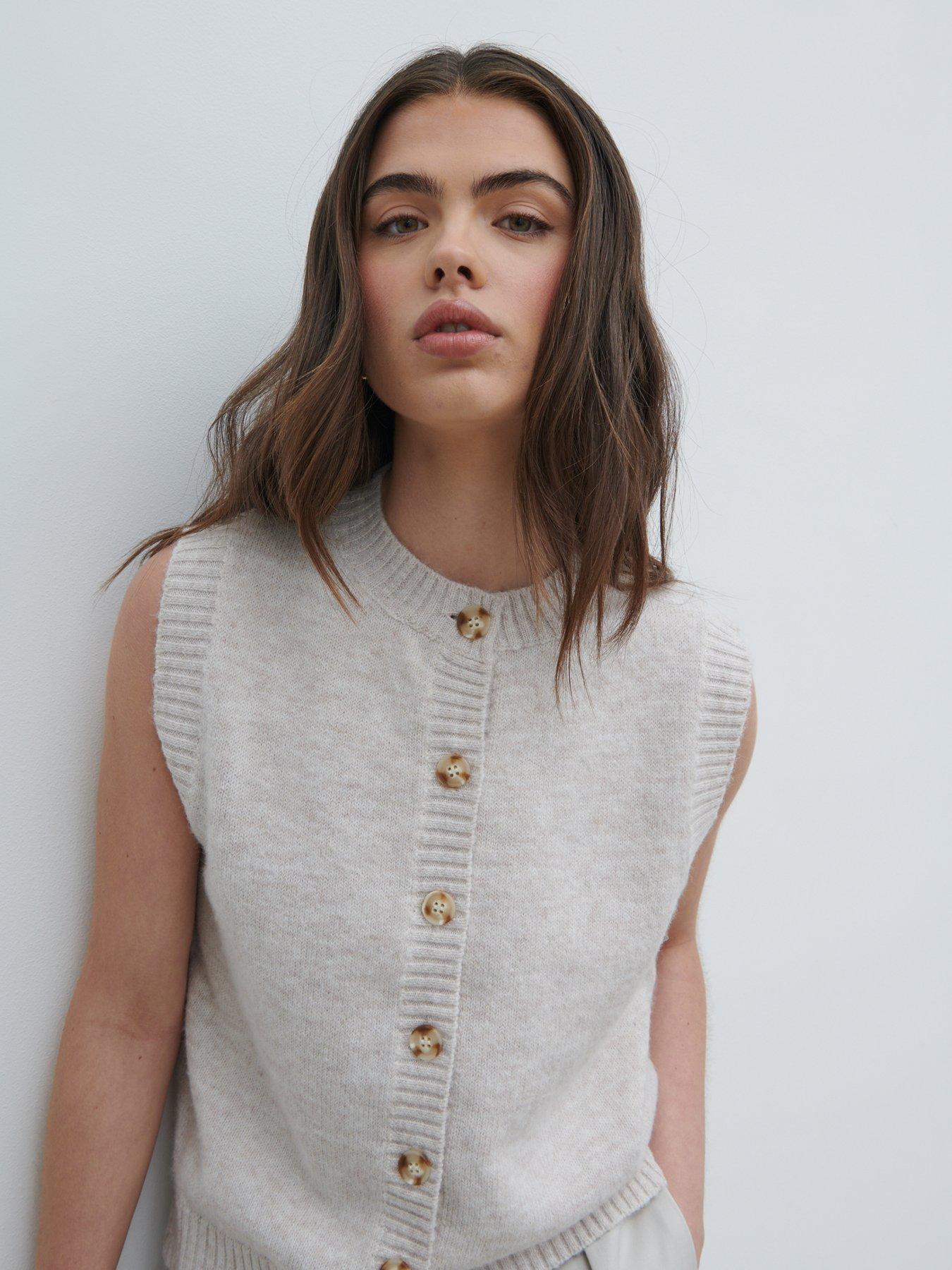 image of pretty-lavish-leonora-fluffy-knitted-waistcoat-chalk-cream