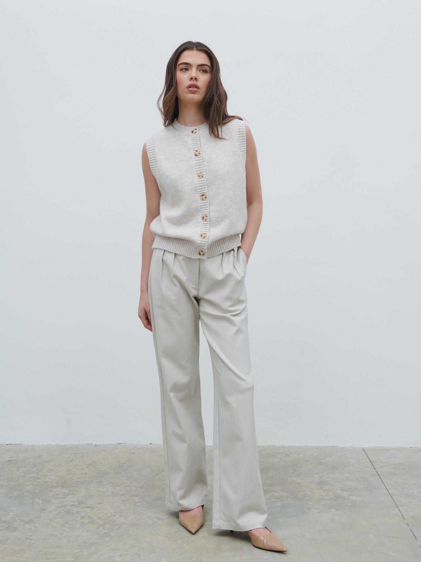  image of pretty-lavish-leonora-fluffy-knitted-waistcoat-chalk-cream