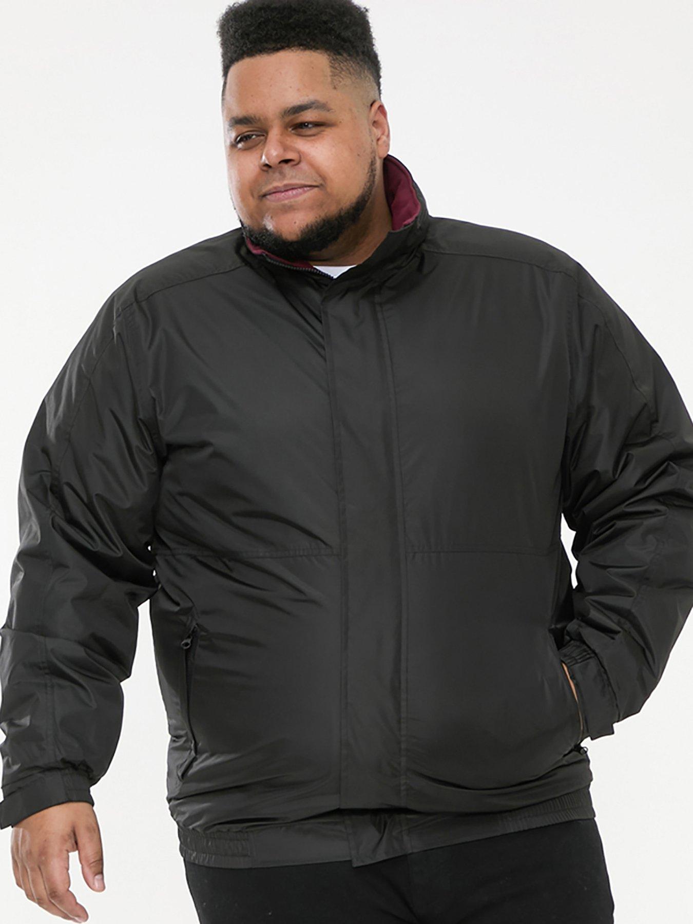 d555-rudy-showerproof-fleece-lined-jacket-with-packaway-hood-black