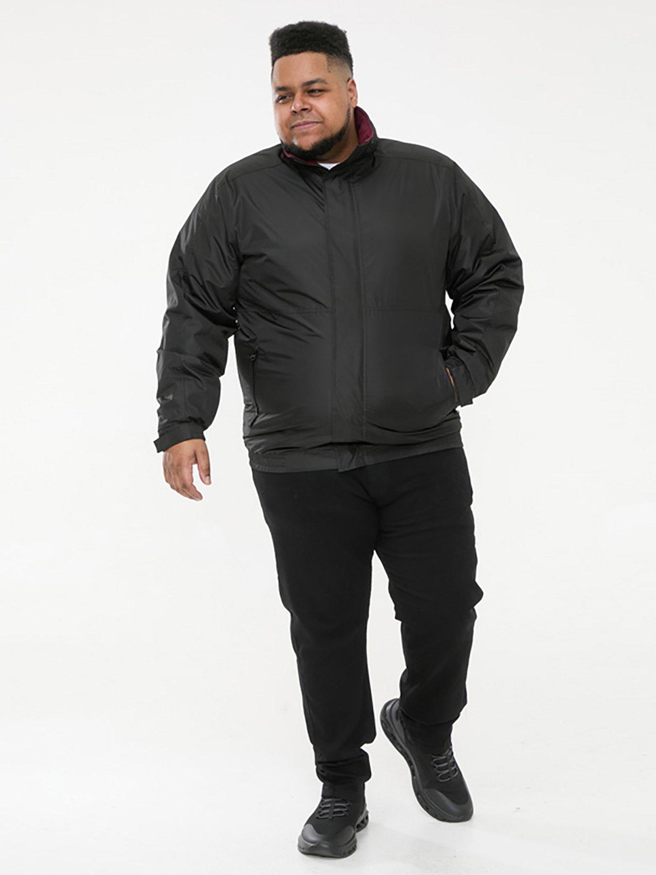 Image 2 of 4 of D555 Rudy Showerproof Fleece Lined Jacket With Packaway Hood-black