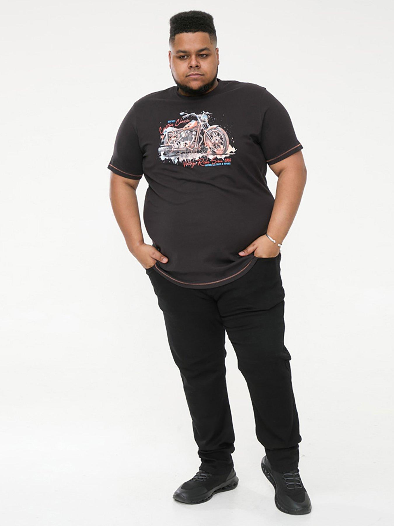 Image 2 of 4 of D555 Lorne Motor Bike Crew Neck T-Shirt - Black