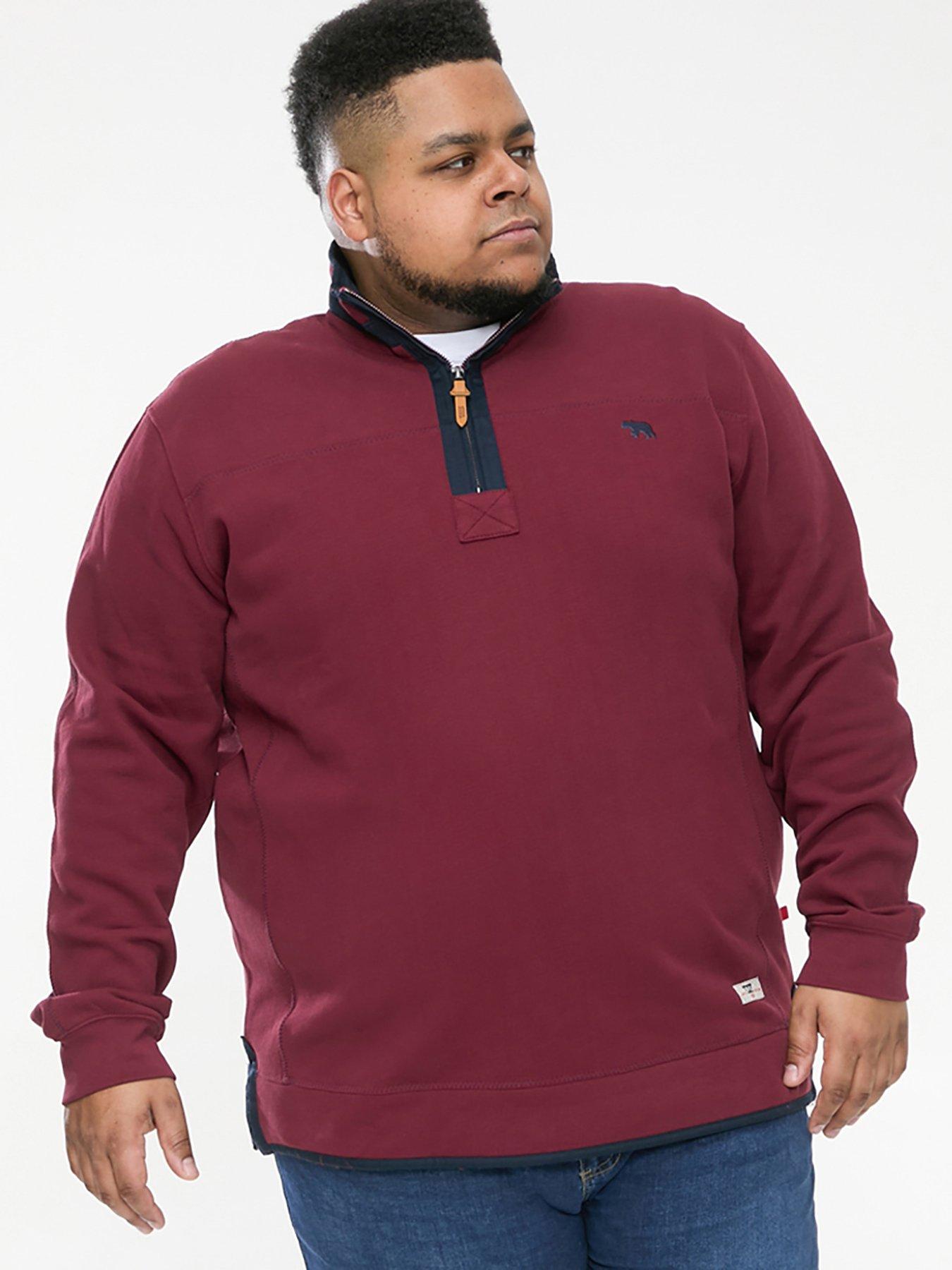 d555-hiraldo-14-neck-fleece-sweatshirt-burgundy