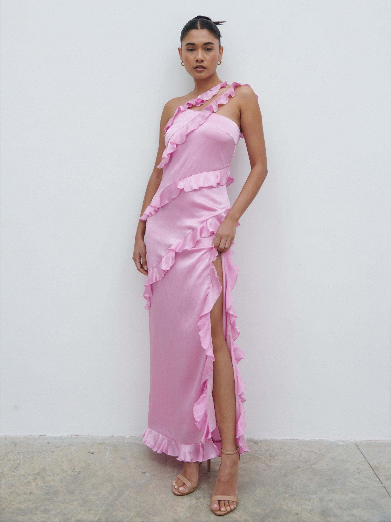  image of pretty-lavish-sabina-one-shoulder-ruffle-maxi-dress-pink